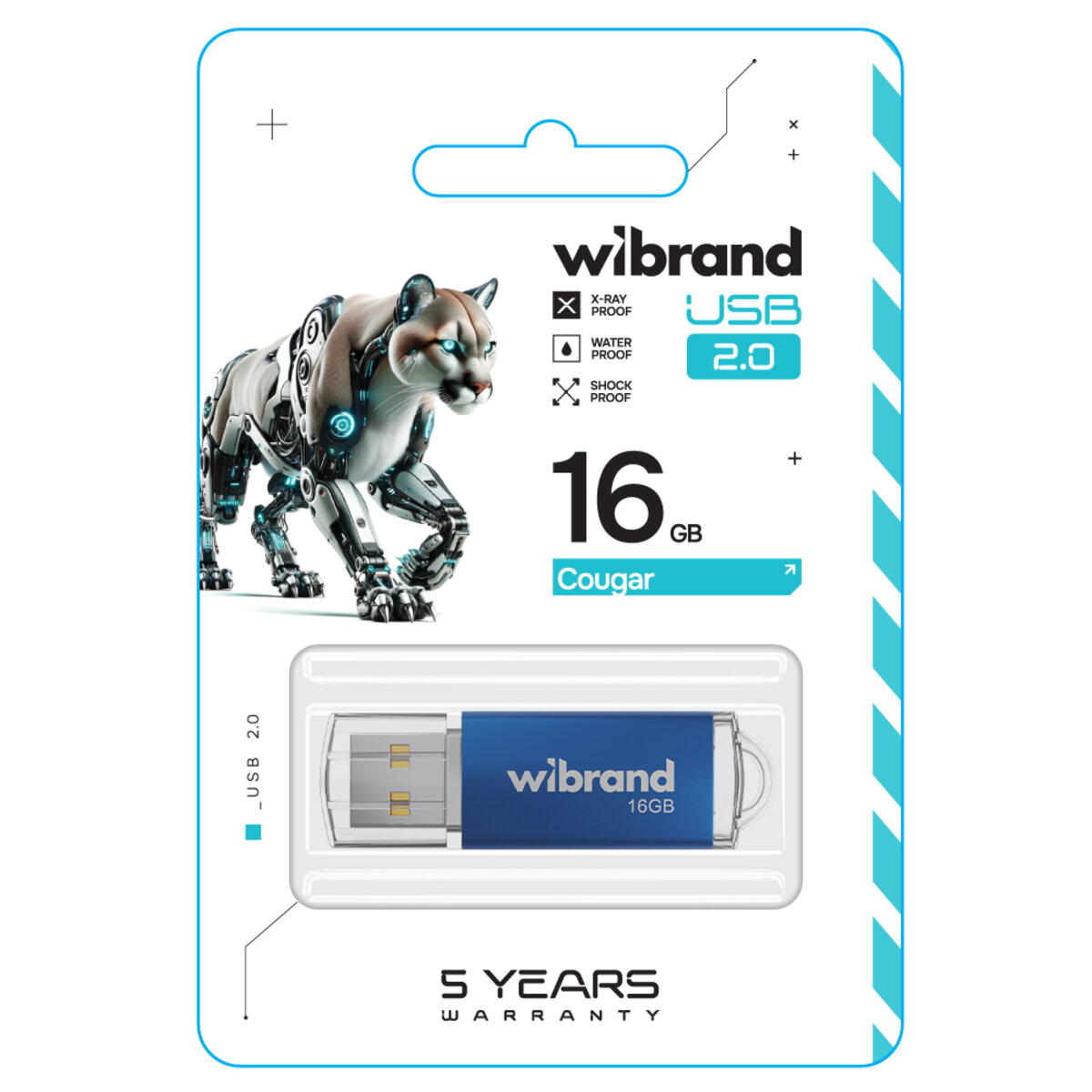 Флеш-накопичувач Wibrand USB 2.0 Cougar 16Gb Blue (WI2.0/CU16P1U) Фото 2 Флеш-накопичувач Wibrand USB 2.0 Cougar 16Gb Blue (WI2.0/CU16P1U) на картинке №2