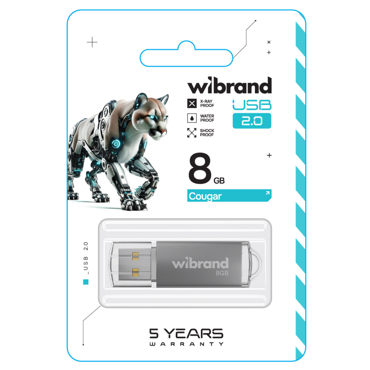 Флеш-накопичувач Wibrand USB 2.0 Cougar 8Gb Silver (WI2.0/CU8P1S) Фото 2 Флеш-накопичувач Wibrand USB 2.0 Cougar 8Gb Silver (WI2.0/CU8P1S) на картинке №2