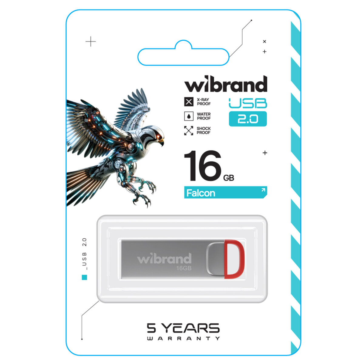 Флеш-накопичувач Wibrand USB 2.0 Falcon 16Gb Red (WI2.0/FA16U7R) на картинке №2