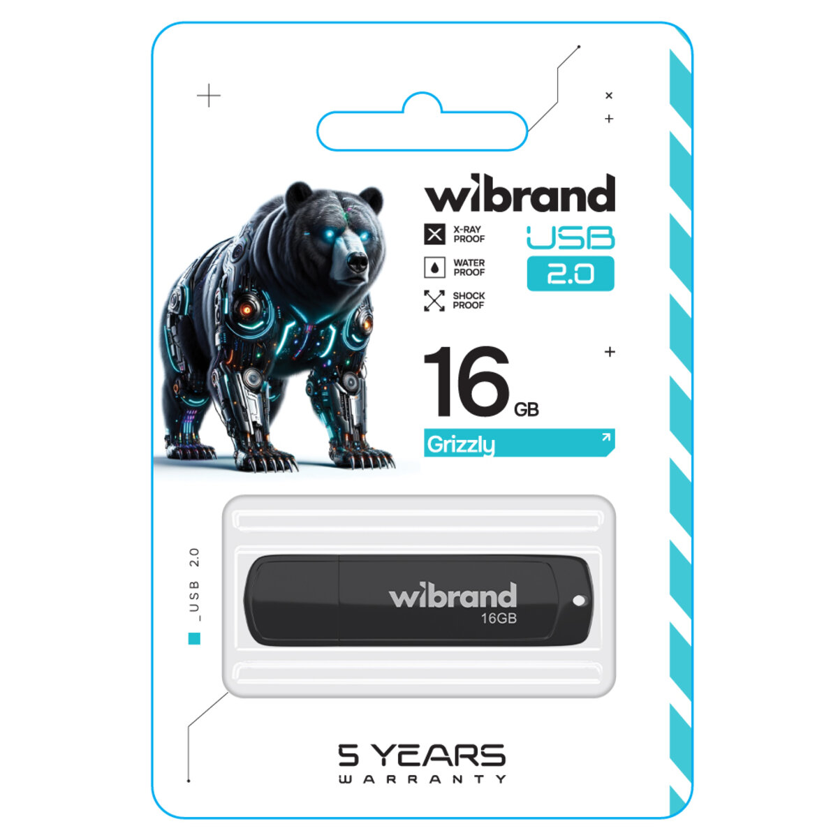 Флеш-накопичувач Wibrand USB 2.0 Grizzly 16Gb Black (WI2.0/GR16P3B) Фото 2 Флеш-накопичувач Wibrand USB 2.0 Grizzly 16Gb Black (WI2.0/GR16P3B) на картинке №2