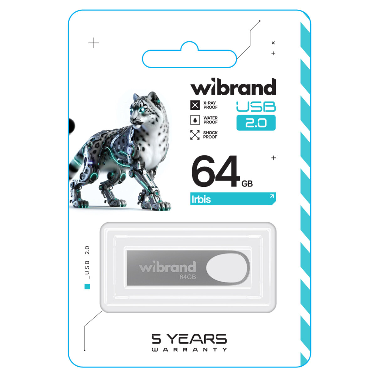 Флеш-накопичувач Wibrand USB 2.0 Irbis 64Gb Silver (WI2.0/IR64U3S) на картинке №2