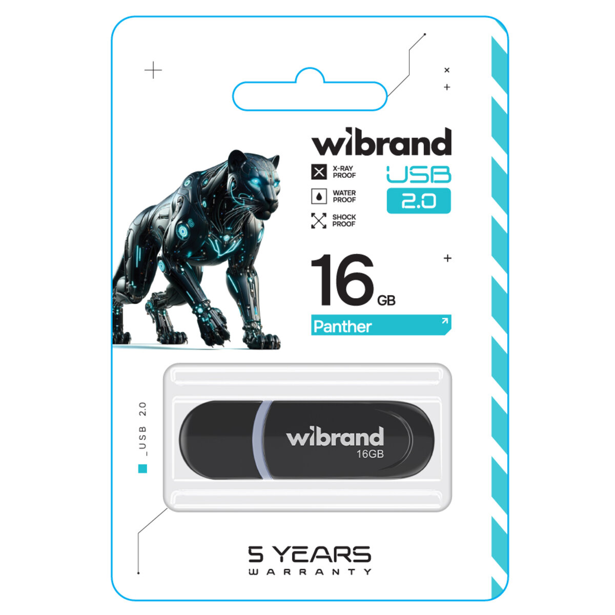 Флеш-накопичувач Wibrand USB 2.0 Panther 16Gb Black (WI2.0/PA16P2B) Фото 2 Флеш-накопичувач Wibrand USB 2.0 Panther 16Gb Black (WI2.0/PA16P2B) на картинке №2