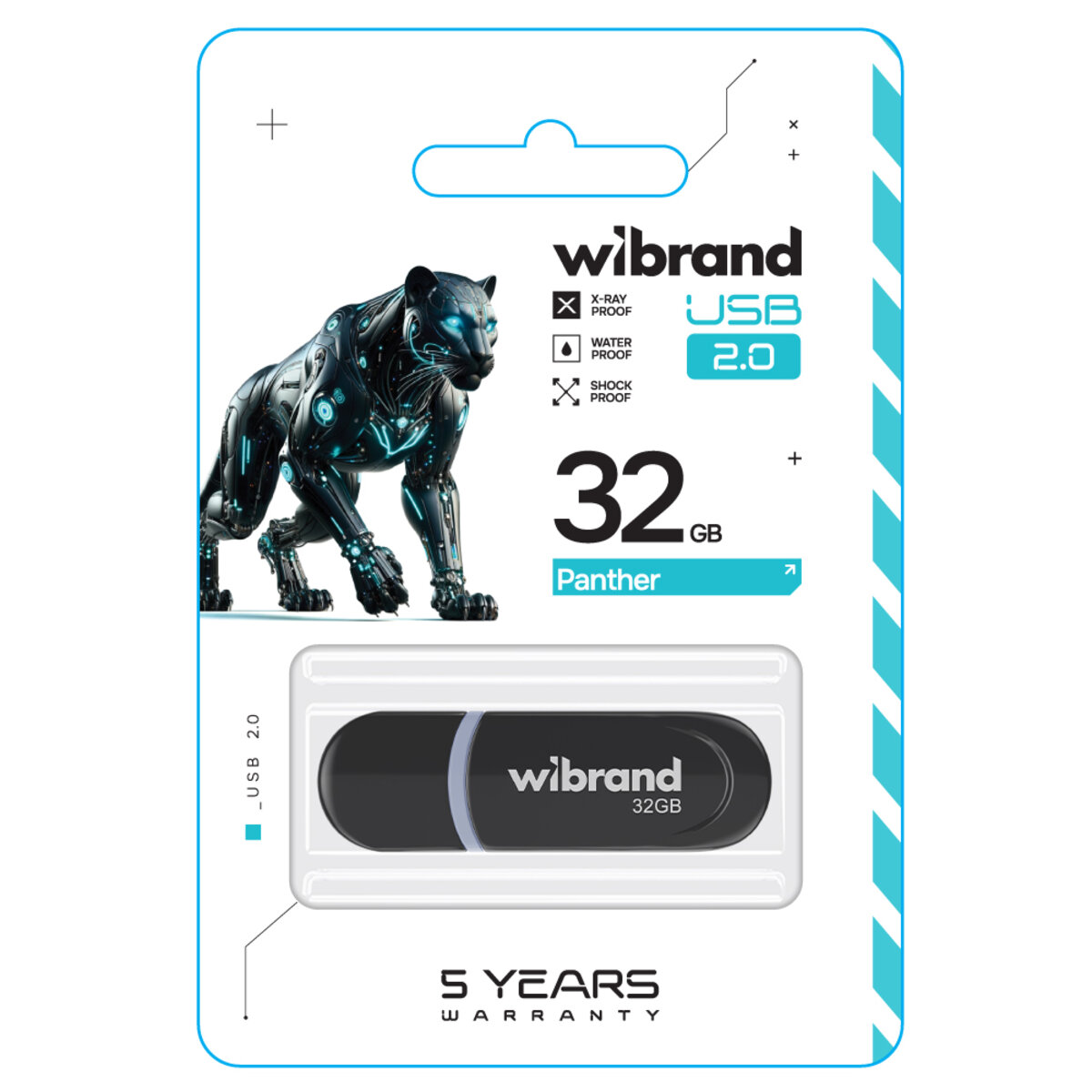 Флеш-накопичувач Wibrand USB 2.0 Panther 32Gb Black (WI2.0/PA32P2B) Фото 2 Флеш-накопичувач Wibrand USB 2.0 Panther 32Gb Black (WI2.0/PA32P2B) на картинке №2