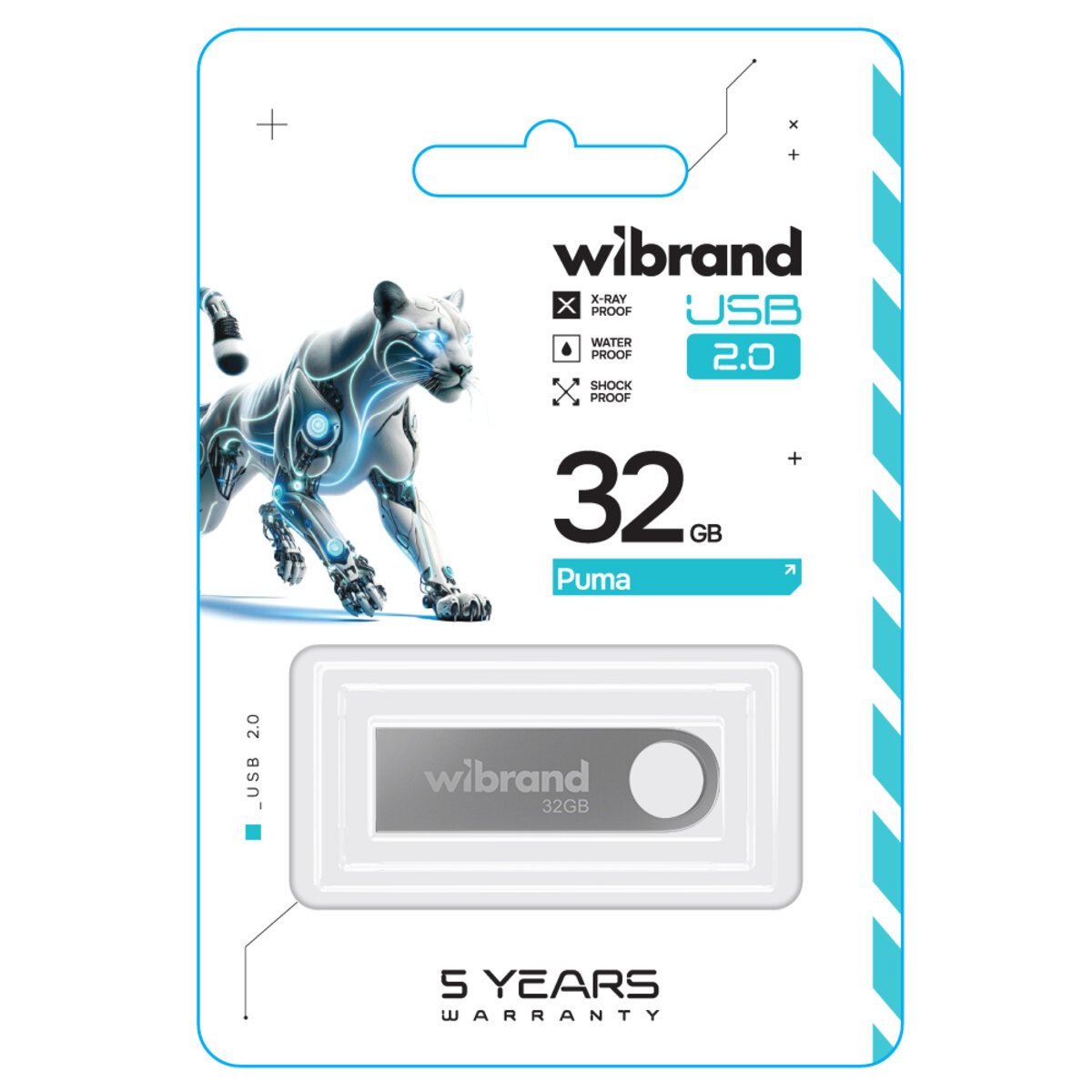 Флеш-накопичувач Wibrand USB 2.0 Puma 32Gb Silver (WI2.0/PU32U1S) на картинке №2