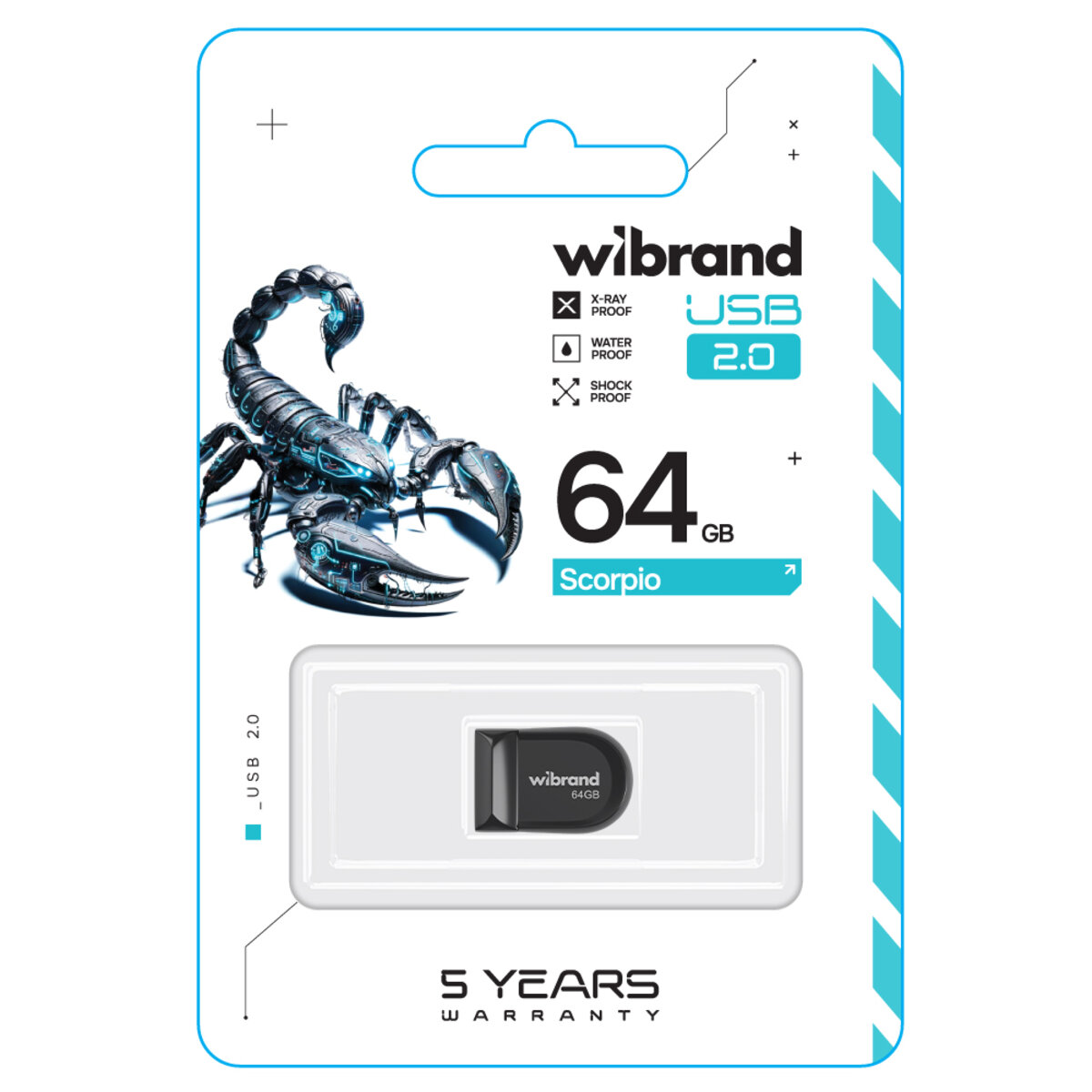 Флеш-накопичувач Wibrand USB 2.0 Scorpio 64Gb Black (WI2.0/SC64M3B) на картинке №2