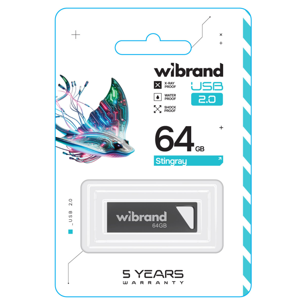 Флеш-накопичувач Wibrand USB 2.0 Stingray 64Gb Grey (WI2.0/ST64U5G) на картинке №2