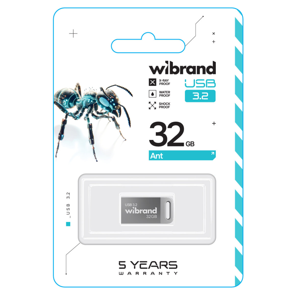 Флеш-накопичувач Wibrand USB 3.2 Gen1 Ant 32GB Silver (WI3.2/AN32M4S) на картинке №2