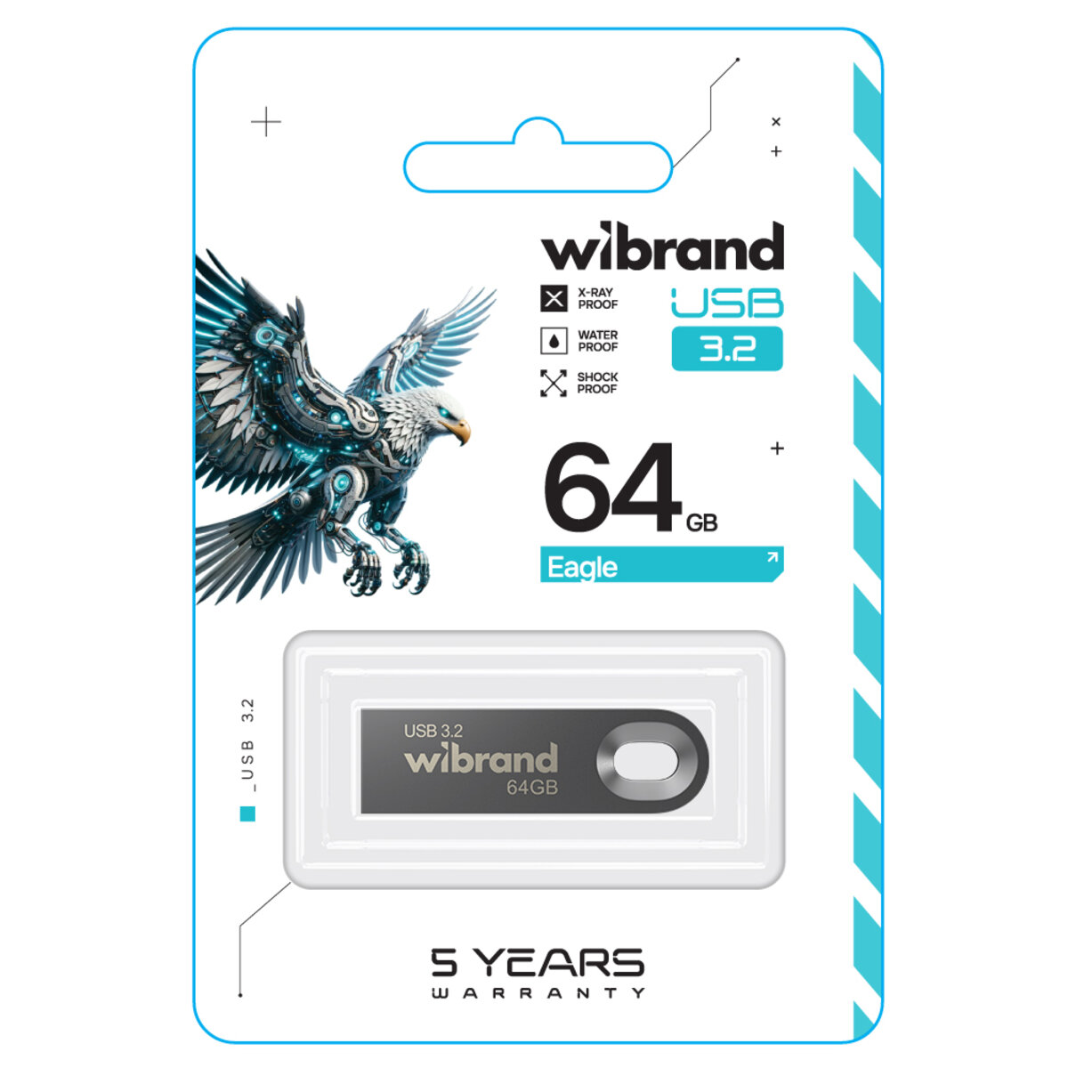 Флеш-накопичувач Wibrand USB 3.2 Gen1 Eagle 64GB Grey (WI3.2/EA64U10G) на картинке №2