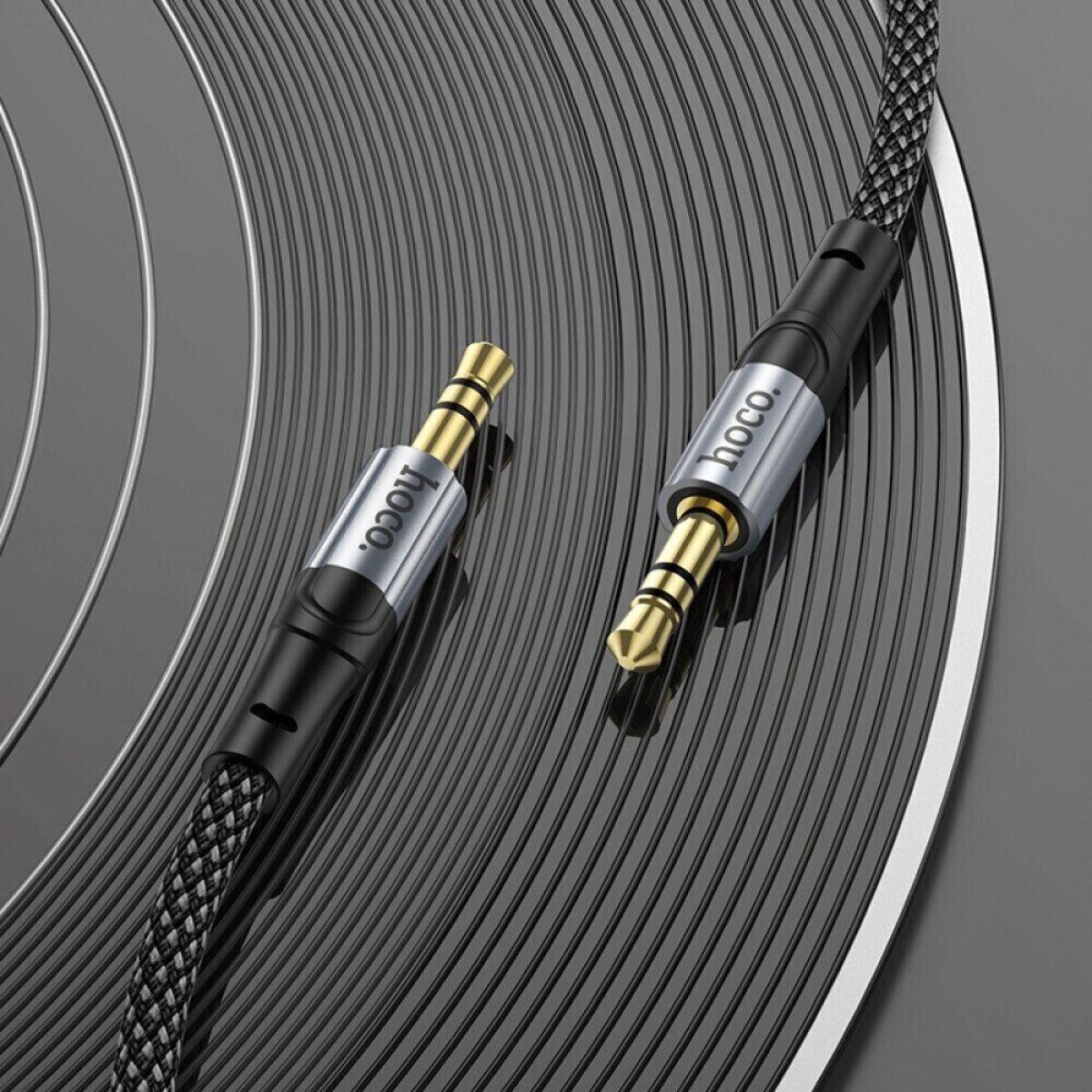 Аудiокабель HOCO UPA26 AUX Fresh audio cable, 1m Black на картинке №6