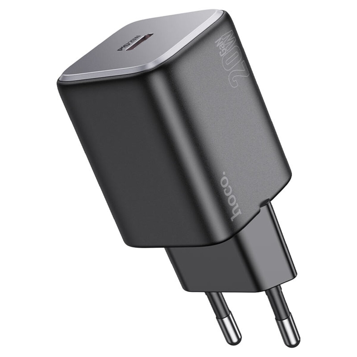 Мережевий зарядний пристрій HOCO N40 Mighty single port PD20W charger Black (6942007616966) Фотографія №1 Мережевий зарядний пристрій HOCO N40 Mighty single port PD20W charger Black (6942007616966) на малюнкі №1