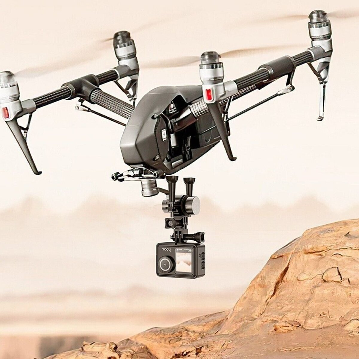 Екшн камера HOCO DV101 dual color screen sports camera Black на картинке №6