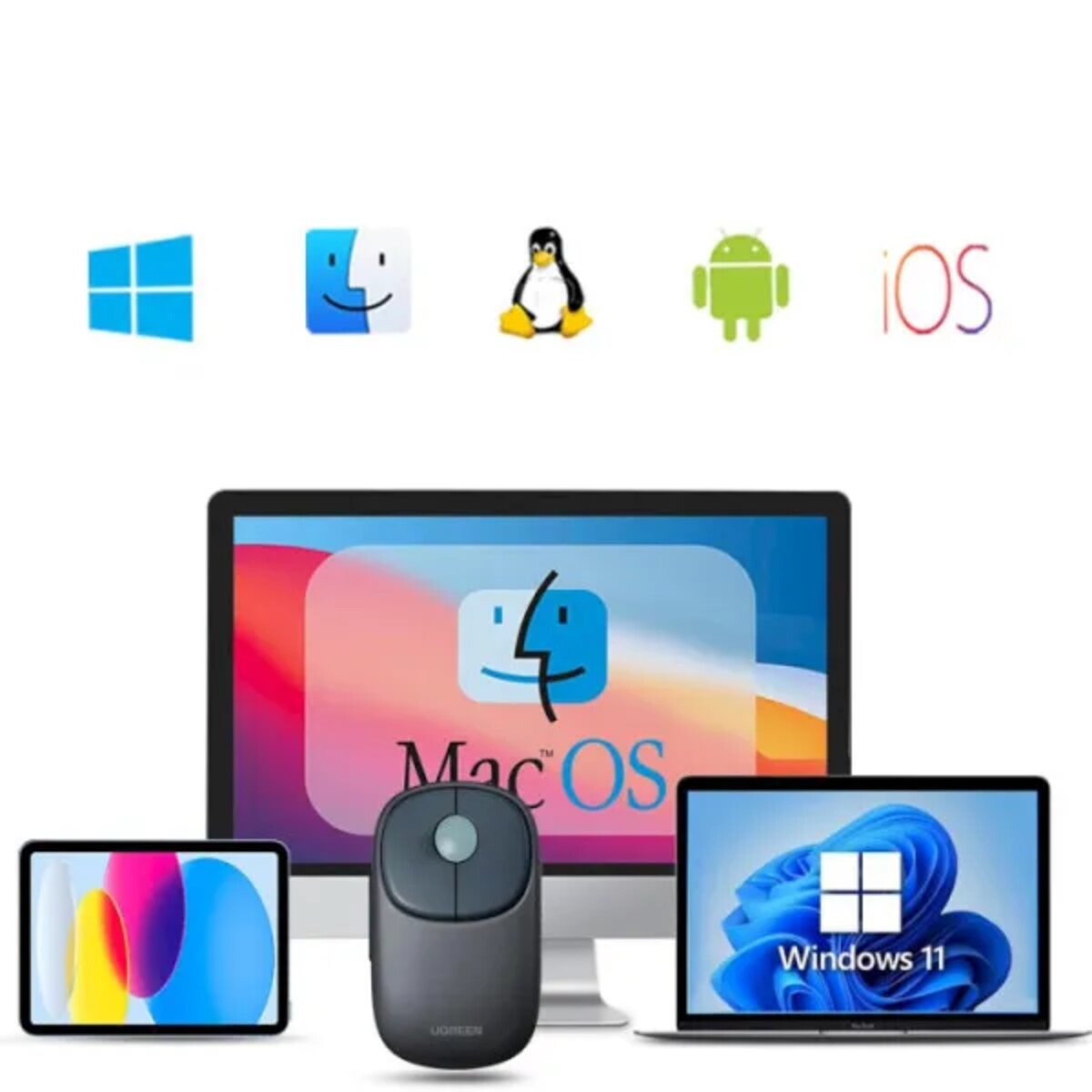 Маніпулятор миша бездротова UGREEN FUN+ Wireless Mouse Blue на малюнкі №3