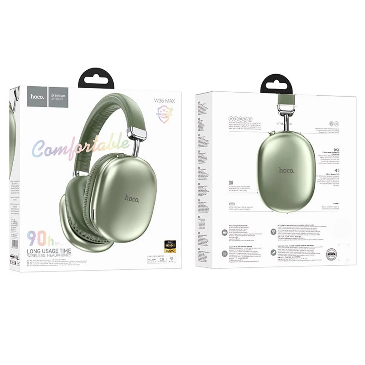 Бездротові навушники HOCO W35 Max Joy BT headphones Green (6942007625609) Фотографія №4 Бездротові навушники HOCO W35 Max Joy BT headphones Green (6942007625609) на малюнкі №4