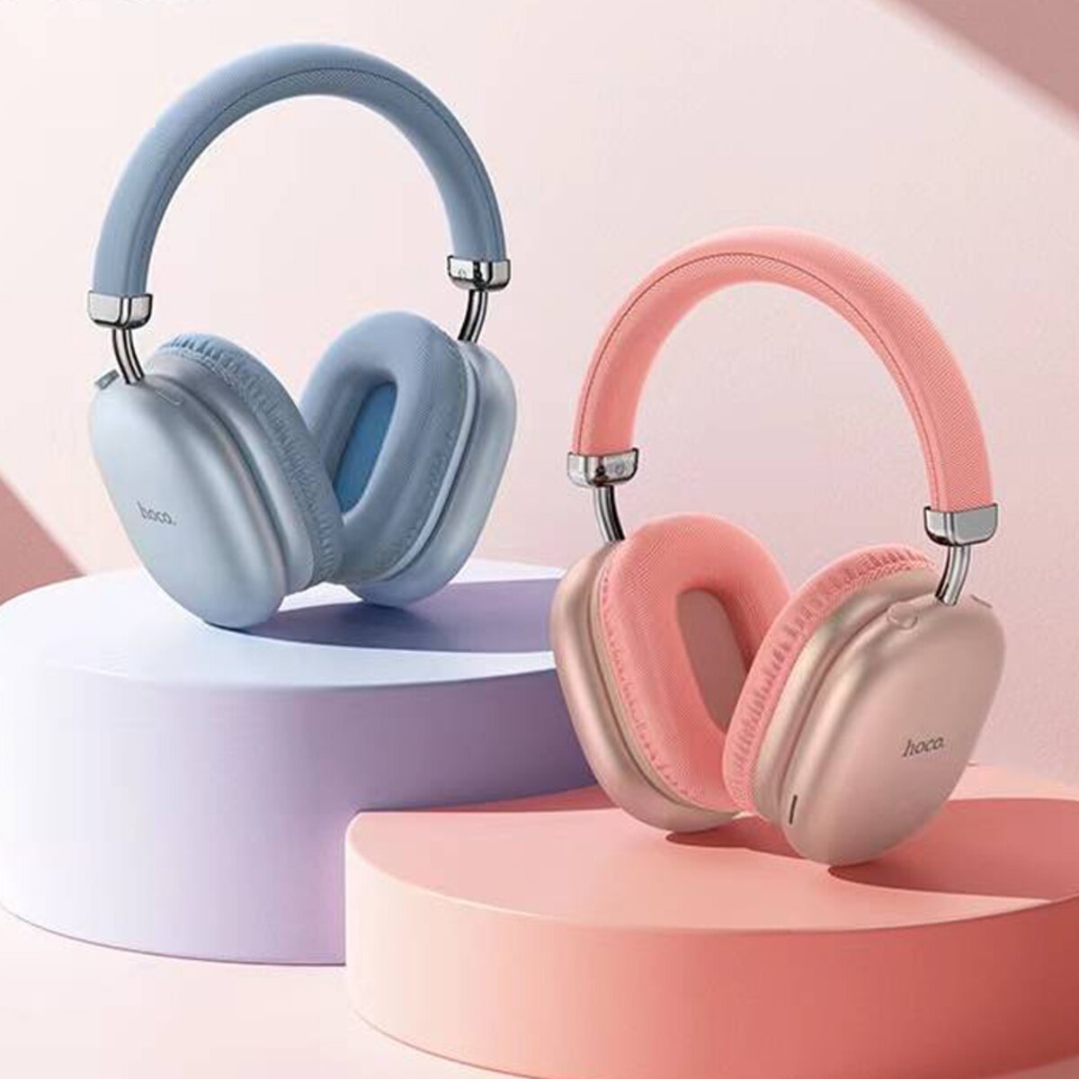 Бездротові навушники HOCO W35 Max Joy BT headphones Sky Blue Фотографія №2 Бездротові навушники HOCO W35 Max Joy BT headphones Sky Blue на малюнкі №2