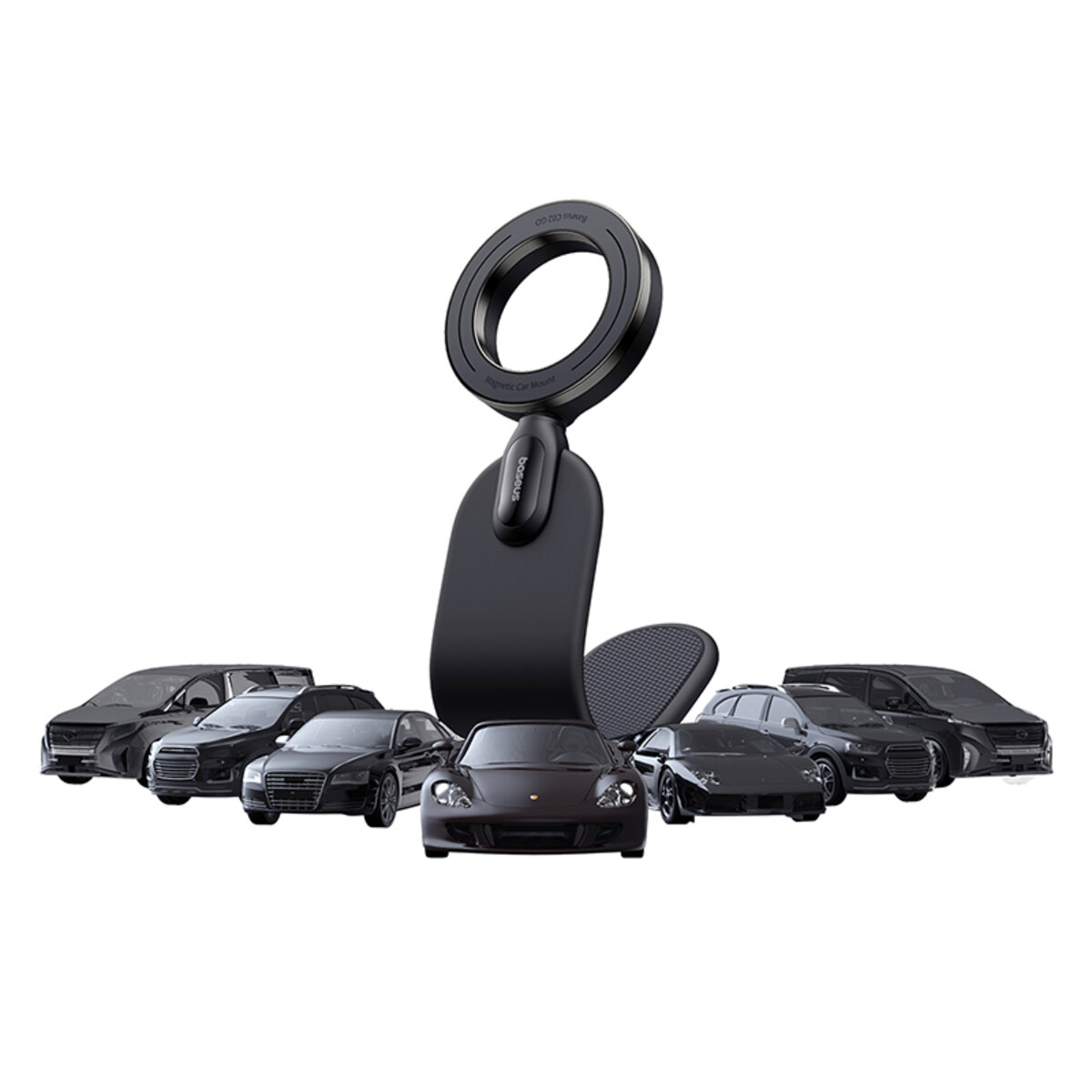 Автотримач для телефона Baseus C02 Go Series Magnetic Car Phone Mount Cluster Black (C40165500111-00) на картинке №8