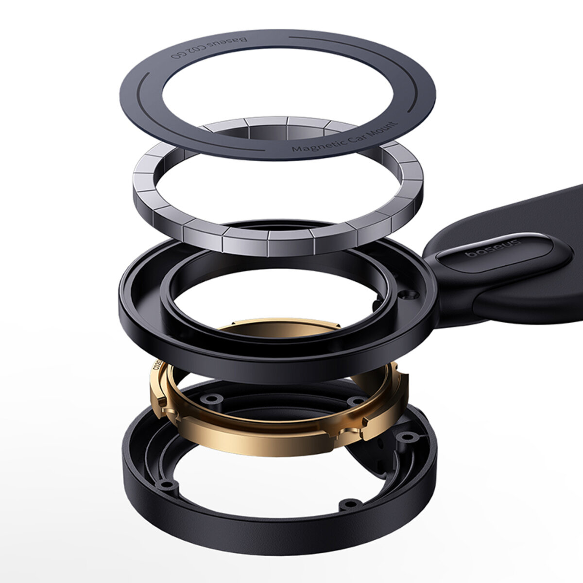 Автотримач для телефона Baseus C02 Go Series Magnetic Car Phone Mount Cluster Black (C40165500111-00) на картинке №7