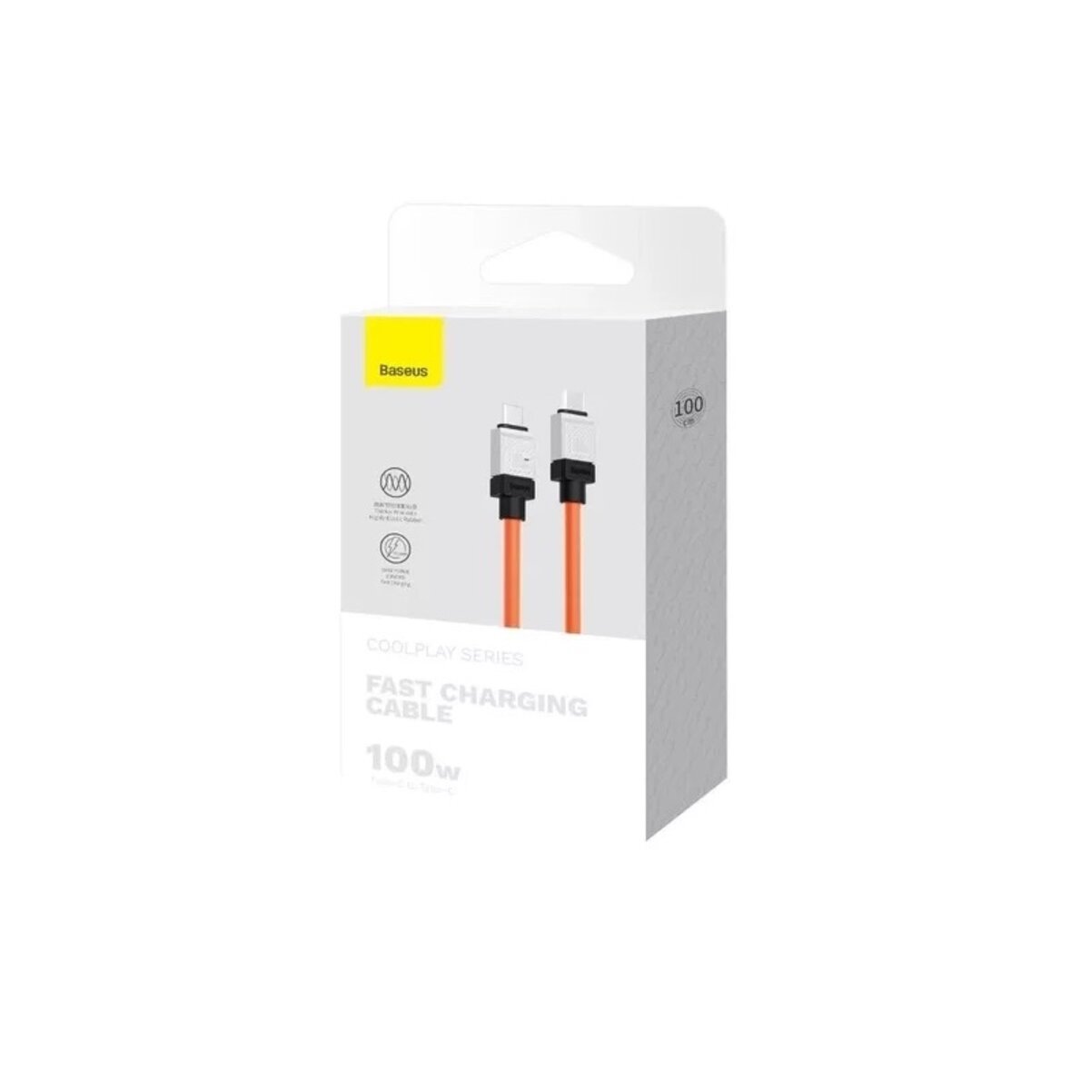 Кабель Baseus CoolPlay Series Fast Charging Cable Type-C to Type-C 100W 1m Orange Фотографія №2 Кабель Baseus CoolPlay Series Fast Charging Cable Type-C to Type-C 100W 1m Orange на малюнкі №2