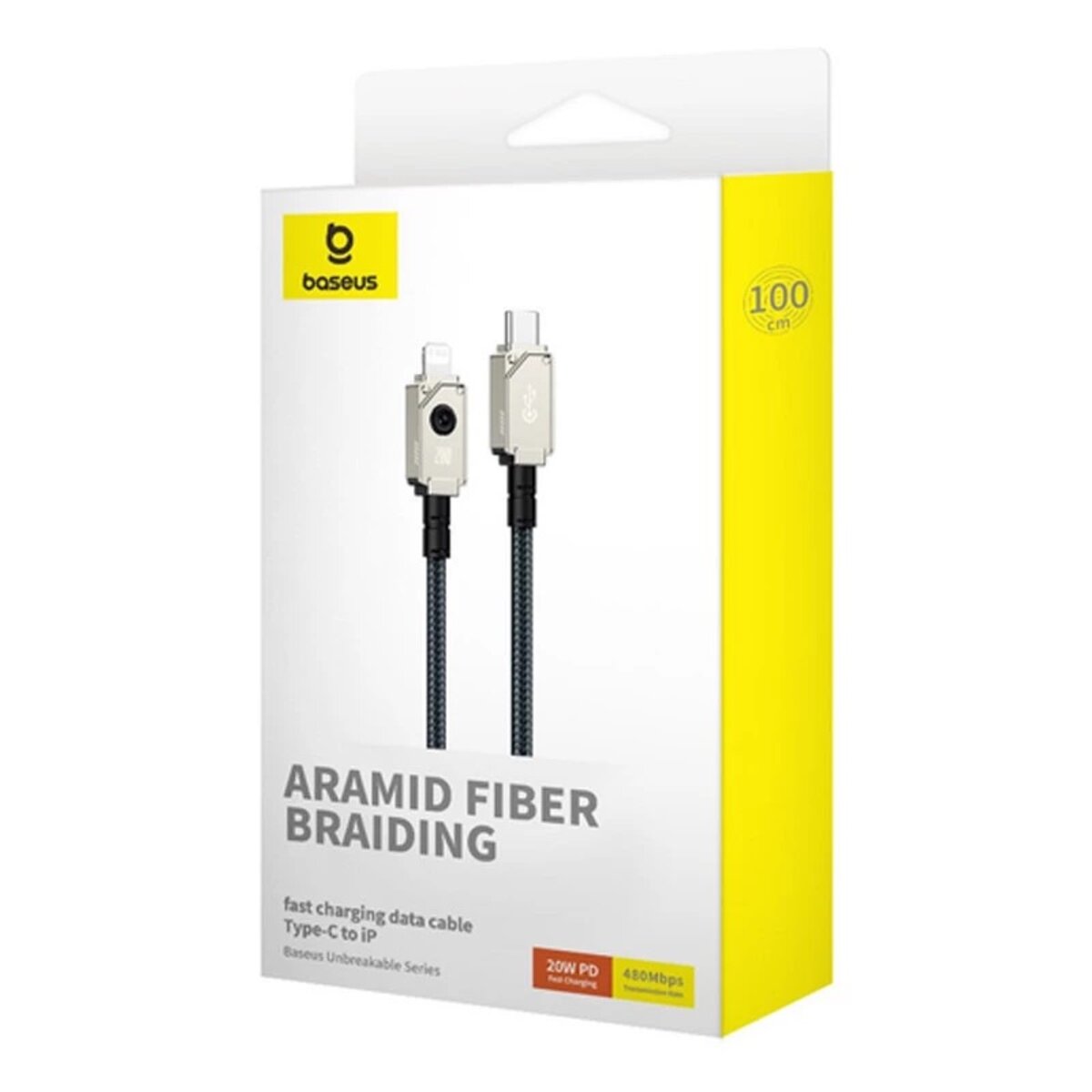 Кабель Baseus Unbreakable Series Fast Charging Data Cable Type-C to iP 20W 1m Stellar White (P10355803221-00) на картинке №2