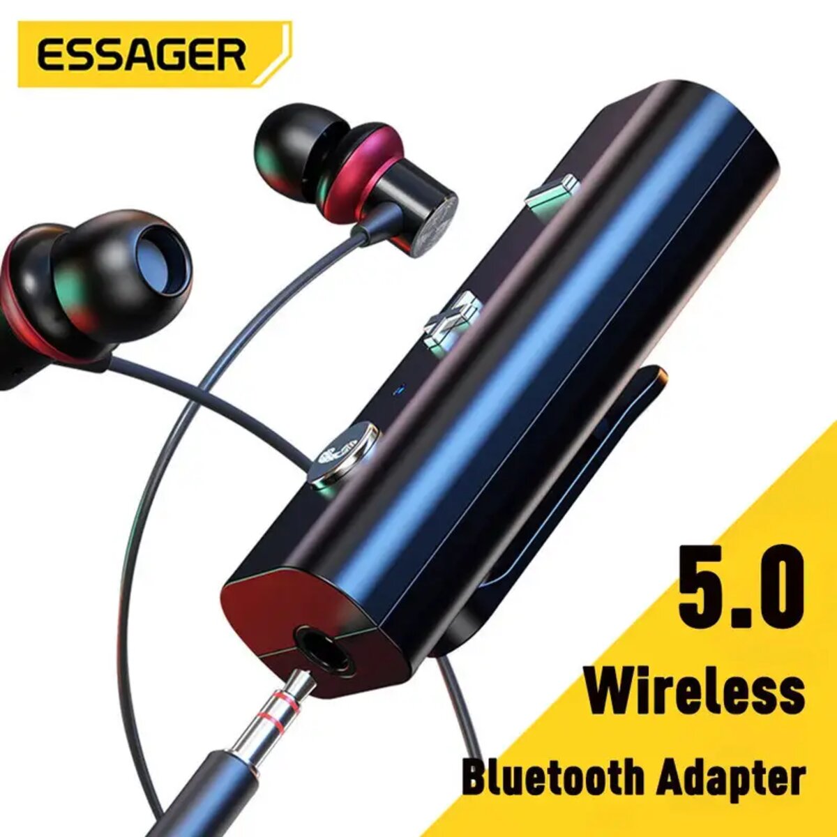 Bluetooth ресивер ESSAGER Acoustic BT5.0 Audio Receiver Black (ECJBJS-CY01) смотреть фото №7