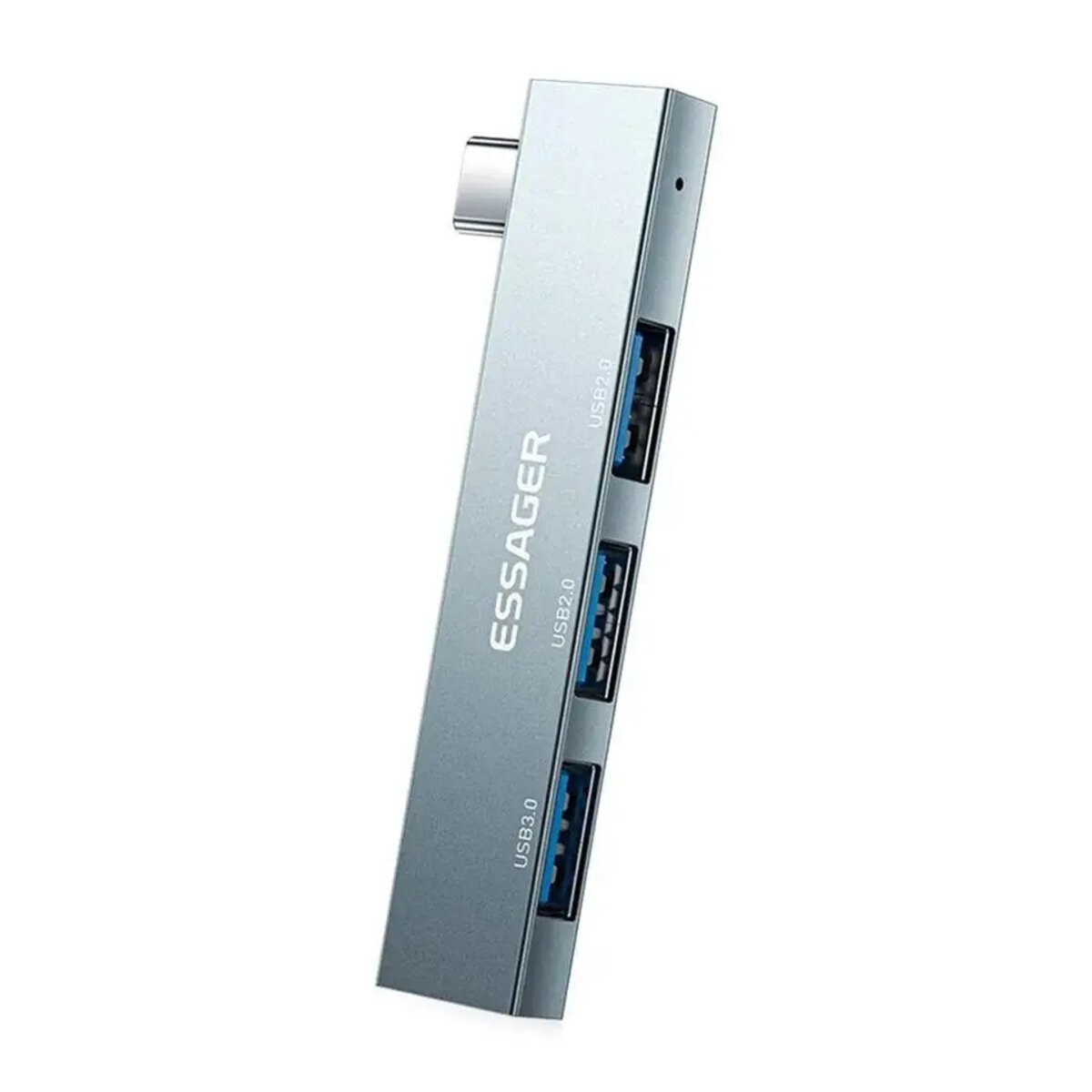 USB-хаб ESSAGER (opp bag) Fengyang 3 in 1 Splitter Silver (EHBC03-FY10-P) Фотографія №1 USB-хаб ESSAGER (opp bag) Fengyang 3 in 1 Splitter Silver (EHBC03-FY10-P) на малюнкі №1
