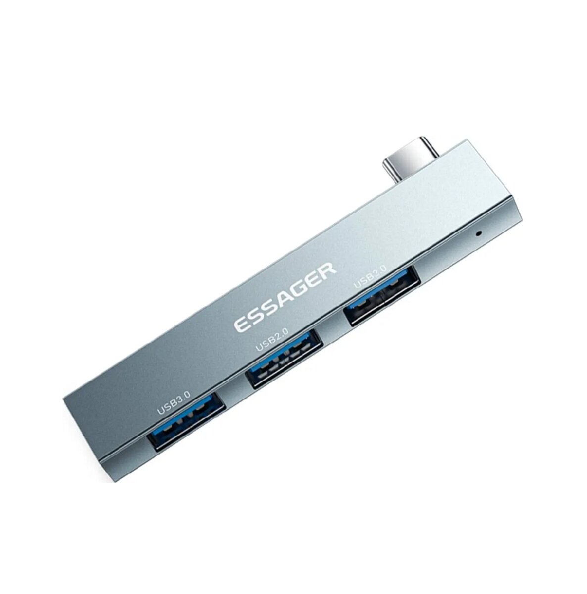 USB-хаб ESSAGER (opp bag) Fengyang 3 in 1 Splitter Silver (EHBC03-FY10-P) Фотографія №3 USB-хаб ESSAGER (opp bag) Fengyang 3 in 1 Splitter Silver (EHBC03-FY10-P) на малюнкі №3