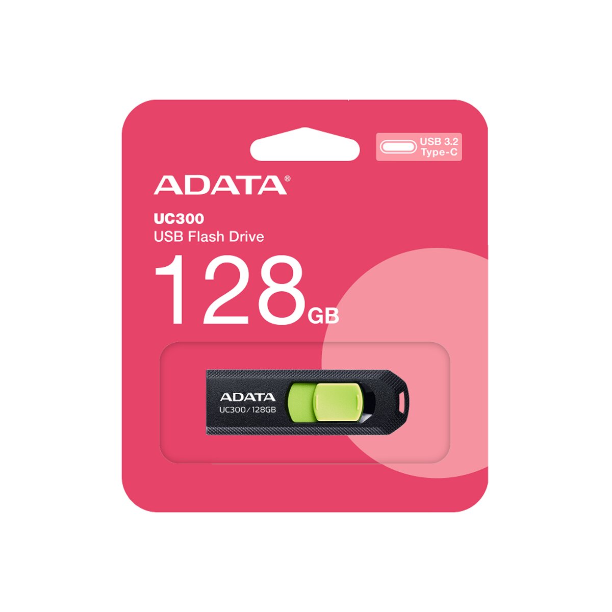 Флеш-накопичувач Adata USB 3.2 Gen1 UC300 Type-C 128Gb Black/Green (ACHO-UC300-128G-RBK/GN) на картинке №4
