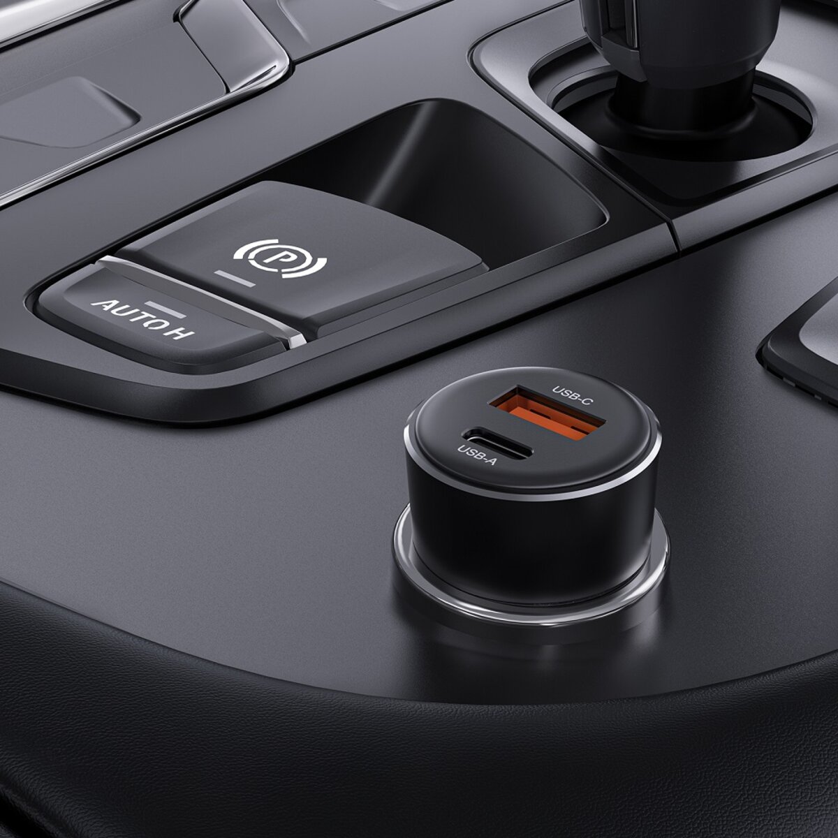 Автомобільний зарядний пристрій ACEFAST B12 60W (USB-A+USB-C) dual-port car charger Black (6974316282914) на картинке №5