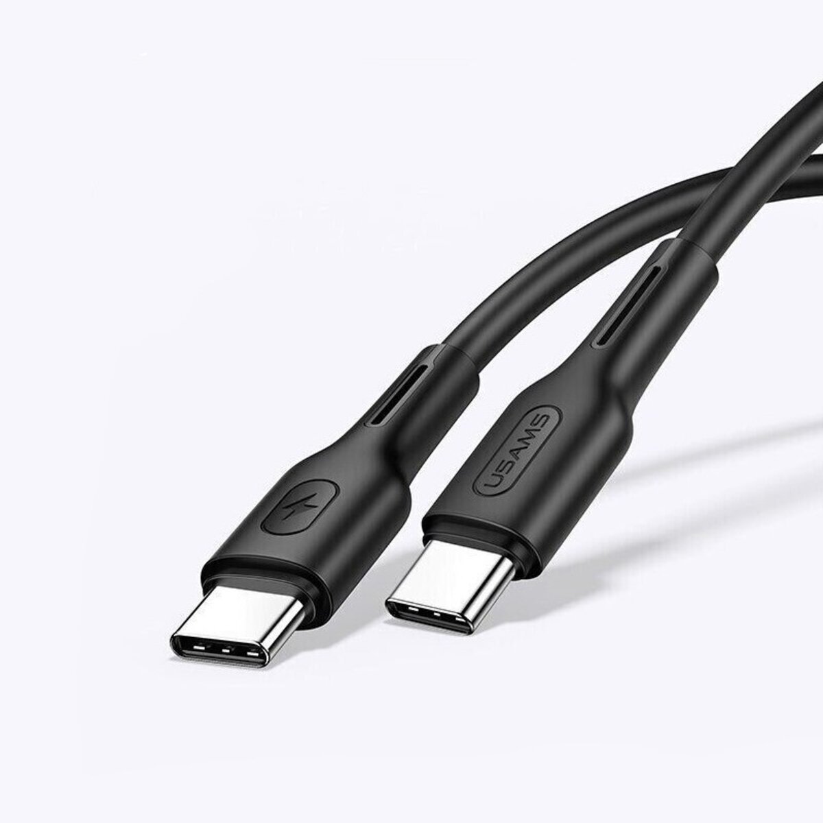 Кабель Usams US-SJ459 U43 Type-C TO Type-C 100W PDFast Charging & Data Cable 1.2m black (SJ459USB01) на картинке №2
