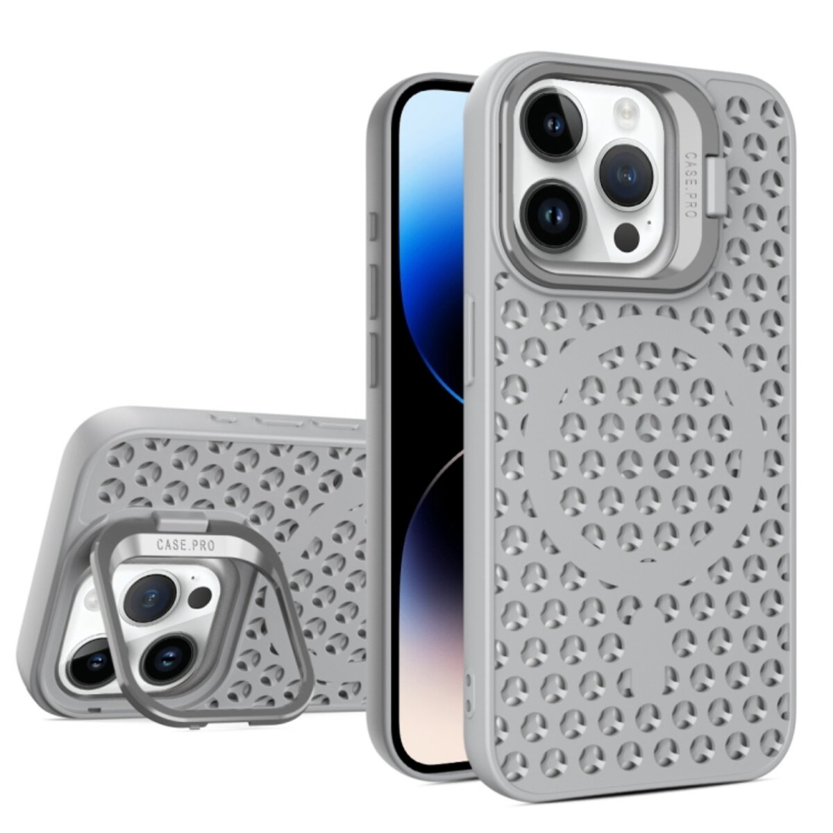 Чохол для смартфона Cosmic Grater Stand for Apple iPhone 14 Pro Grey (GRASTiP14PGrey) смотреть фото №1