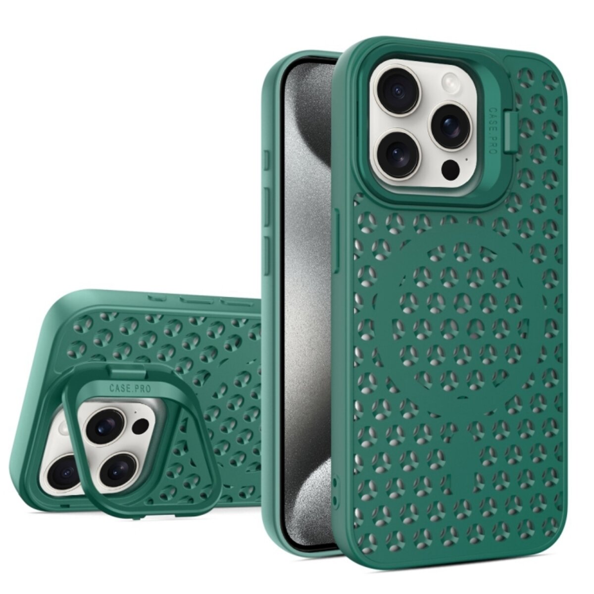 Чохол для смартфона Cosmic Grater Stand for Apple iPhone 15 Pro Max Dark Green (GRASTiP15PMDarkGreen) смотреть фото №1