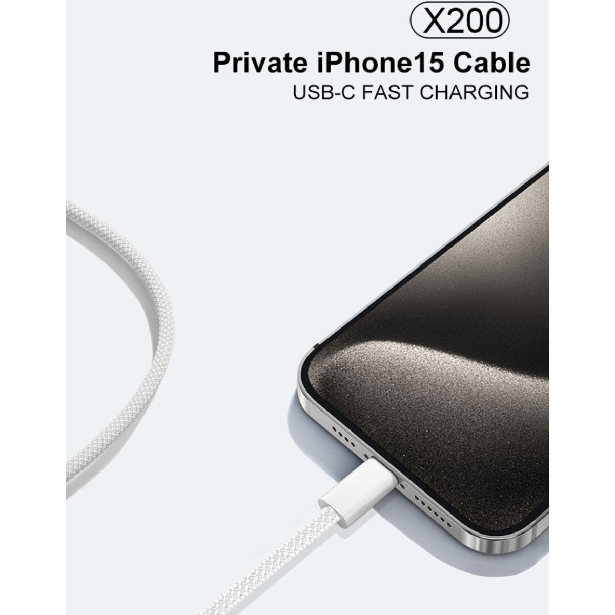 Кабель WUW-X200 Type-C to Type-C PD 60W white (WUW-X200TT) на картинке №3