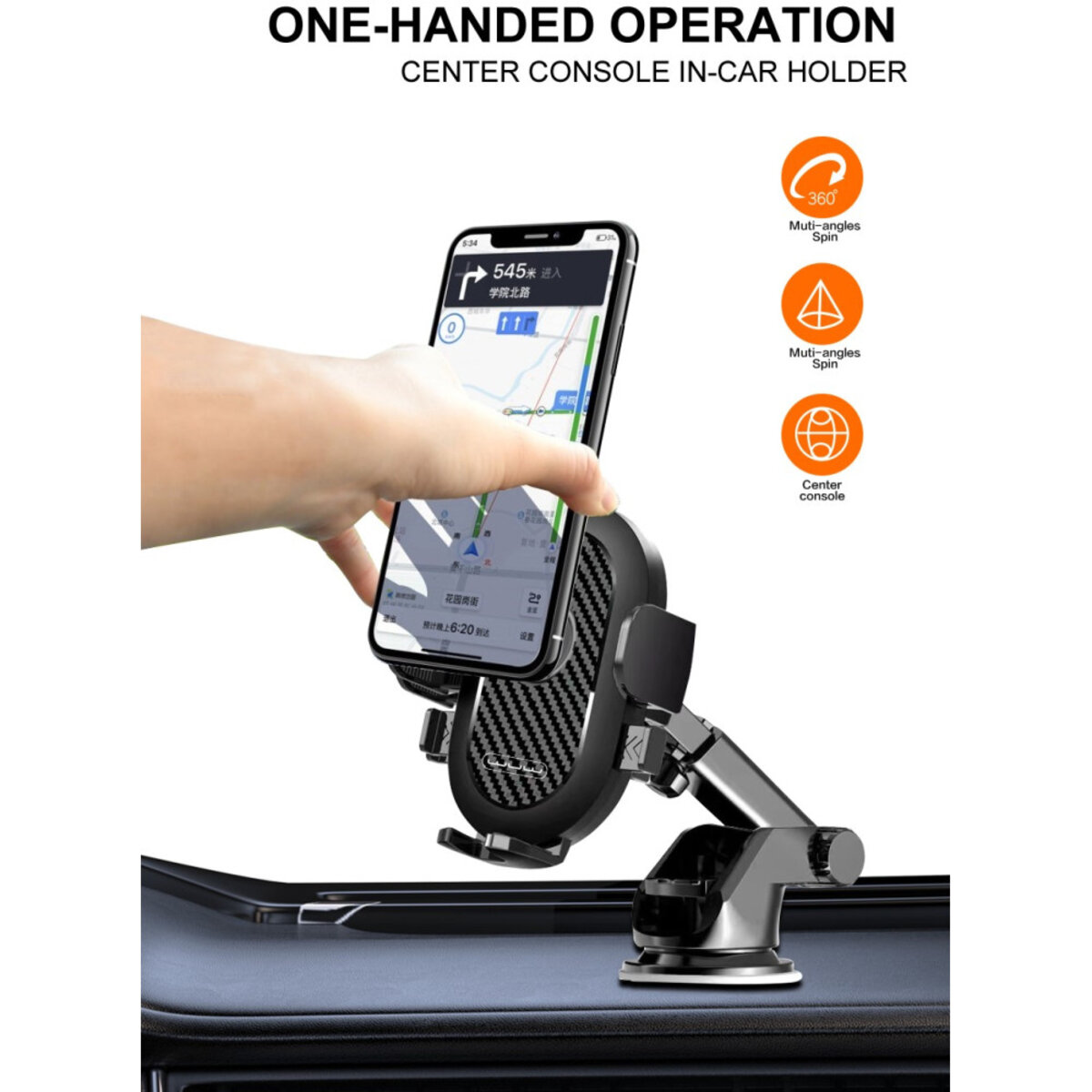 Автотримач для телефона WUW-Z32 Black на малюнкі №4