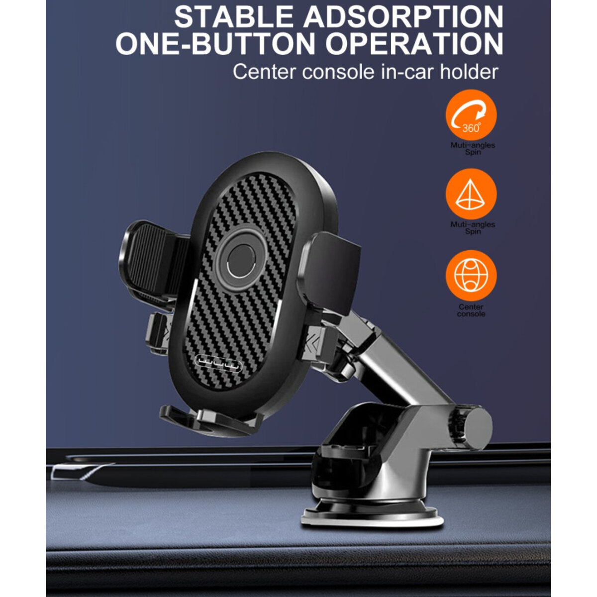 Автотримач для телефона WUW-Z32 Black на малюнкі №3