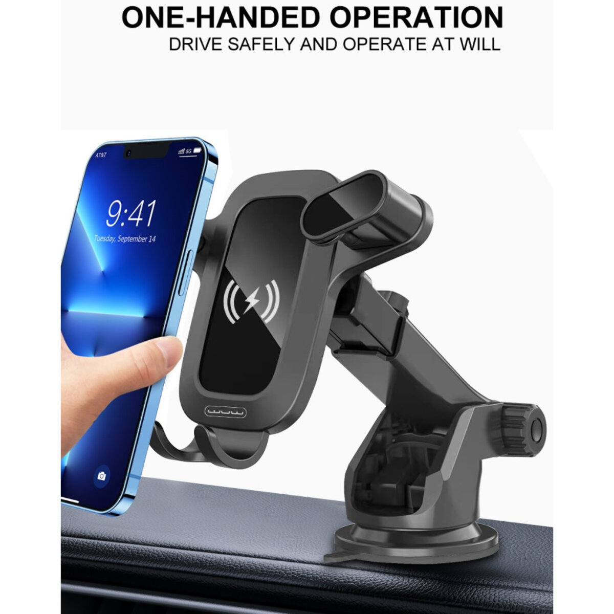 Автотримач для телефона з БЗП WUW-Z30 Black на малюнкі №6