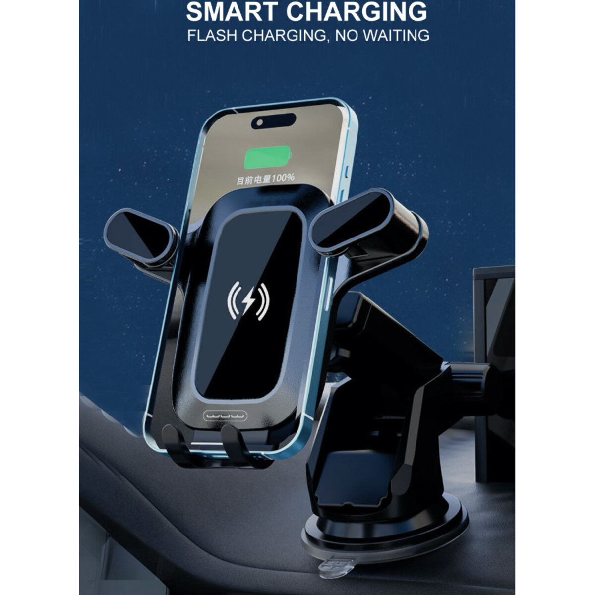 Автотримач для телефона з БЗП WUW-Z30 Black на малюнкі №4