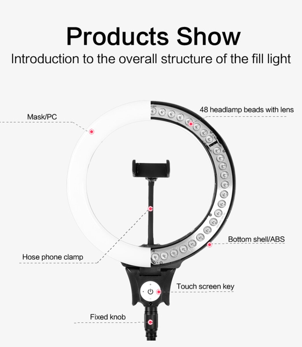 Кільцева лампа NNHQ-12N (35см) (NNHQ12N) на картинке №3
