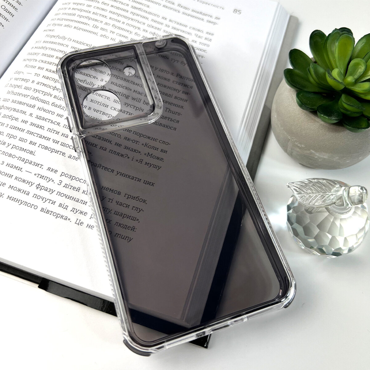 Прозорий чохол Space III Xiaomi Redmi 13C 4G|POCO С65 | TPU+PC з посиленими бортами (Чорний) на малюнкі №6