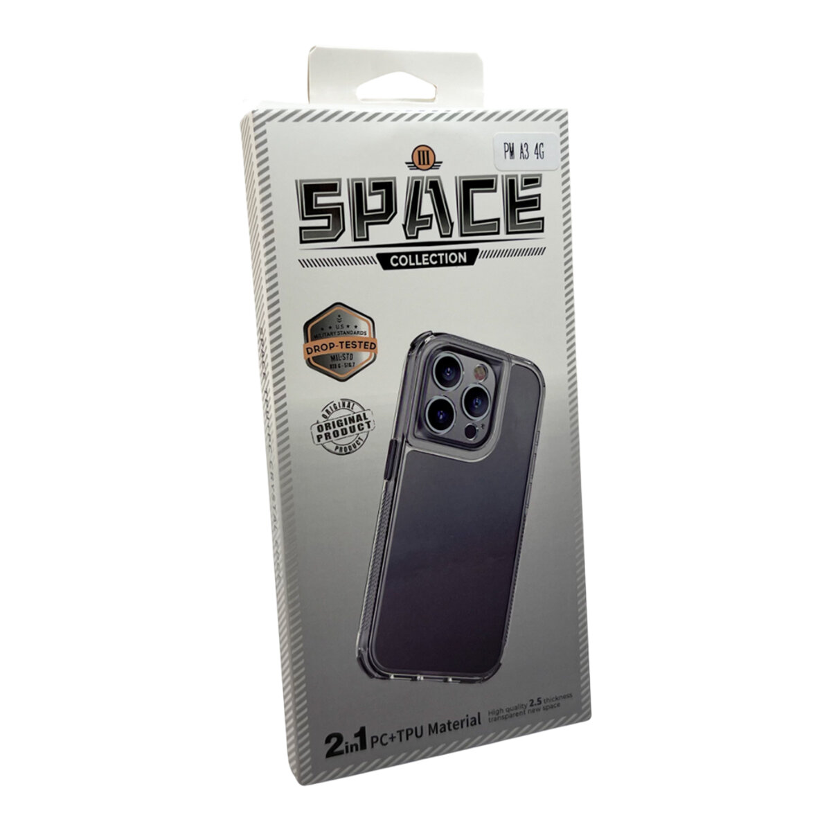 Прозорий чохол Space III Xiaomi Redmi A3 4G | TPU+PC з посиленими бортами (Чорний) на малюнкі №2