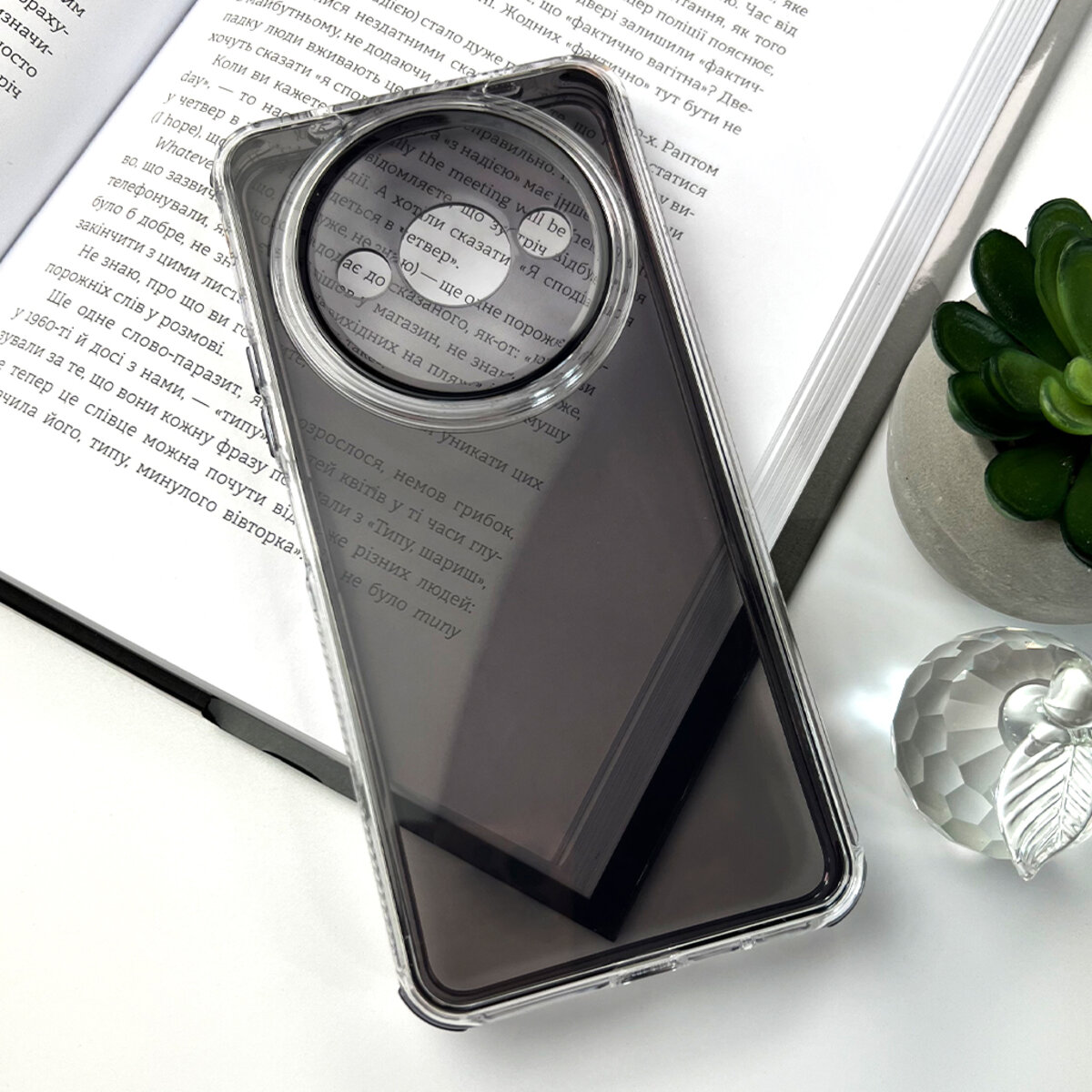 Прозорий чохол Space III Xiaomi Redmi A3 4G | TPU+PC з посиленими бортами (Чорний) на малюнкі №6