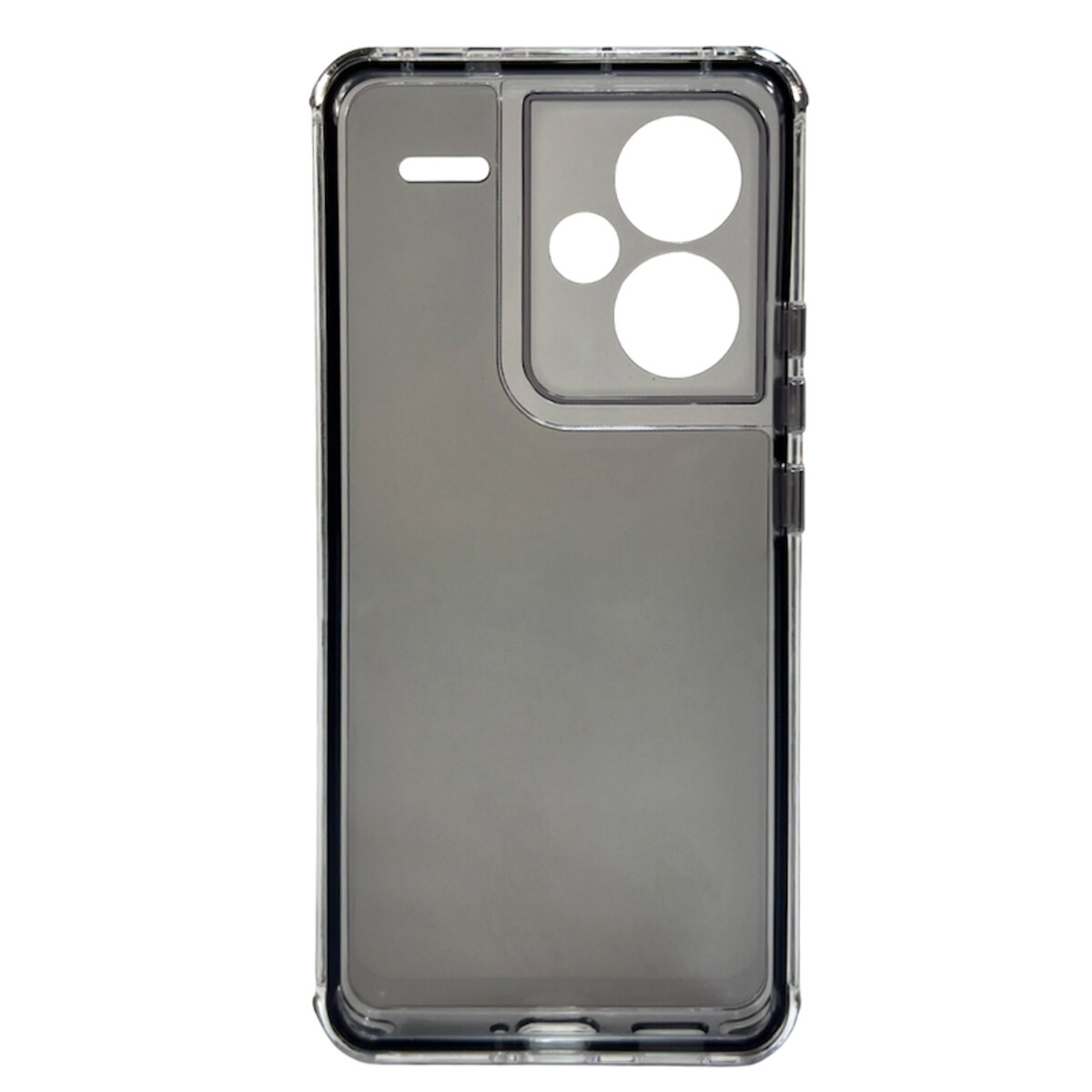 Прозрачный чехол Space III Xiaomi Redmi Note 13 Pro Plus 5G | TPU+PC с усиленными бортами (Черный) на картинке №3