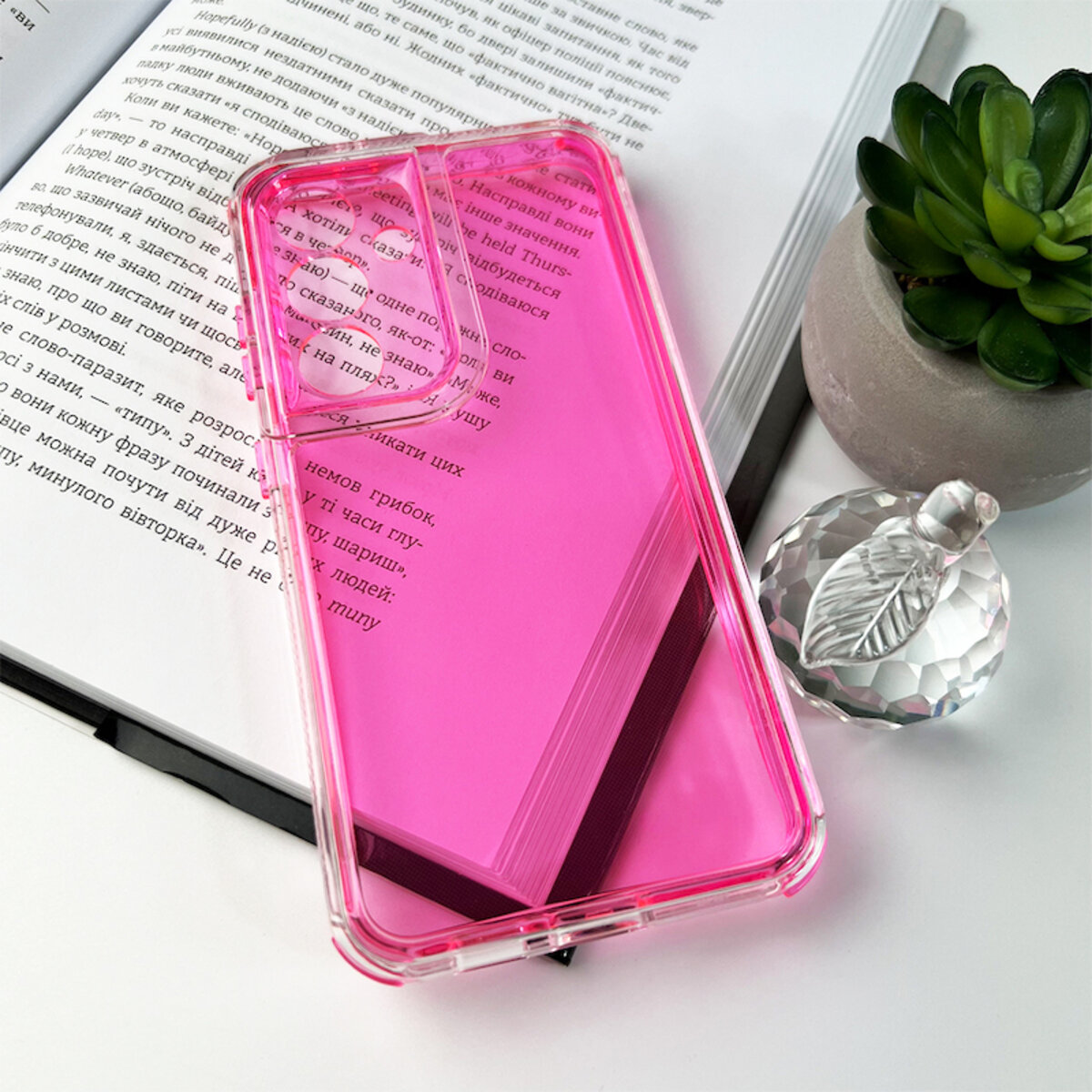 Прозорий чохол Space III Samsung Galaxy S23 FE 5G | TPU+PC з посиленими бортами (Червоний) на малюнкі №6