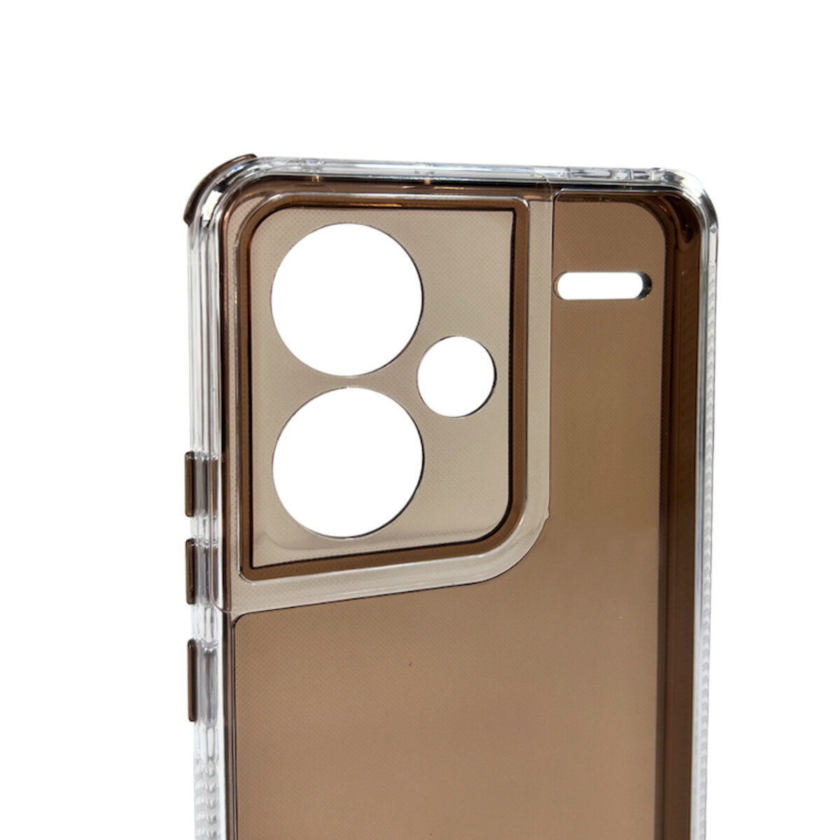 Прозрачный чехол Space III Xiaomi Redmi Note 13 Pro Plus 5G | TPU+PC с усиленными бортами (Коричневый) на картинке №5
