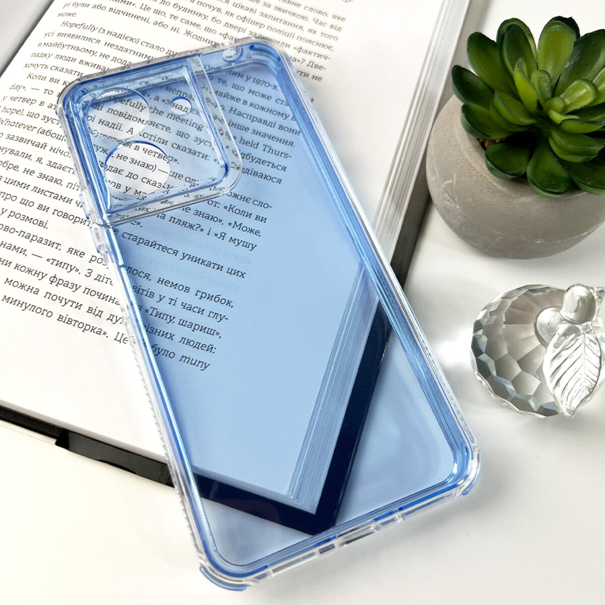 Прозорий чохол Space III Xiaomi Redmi 13C 4G|POCO С65 | TPU+PC з посиленими бортами (Блакитний) на малюнкі №5