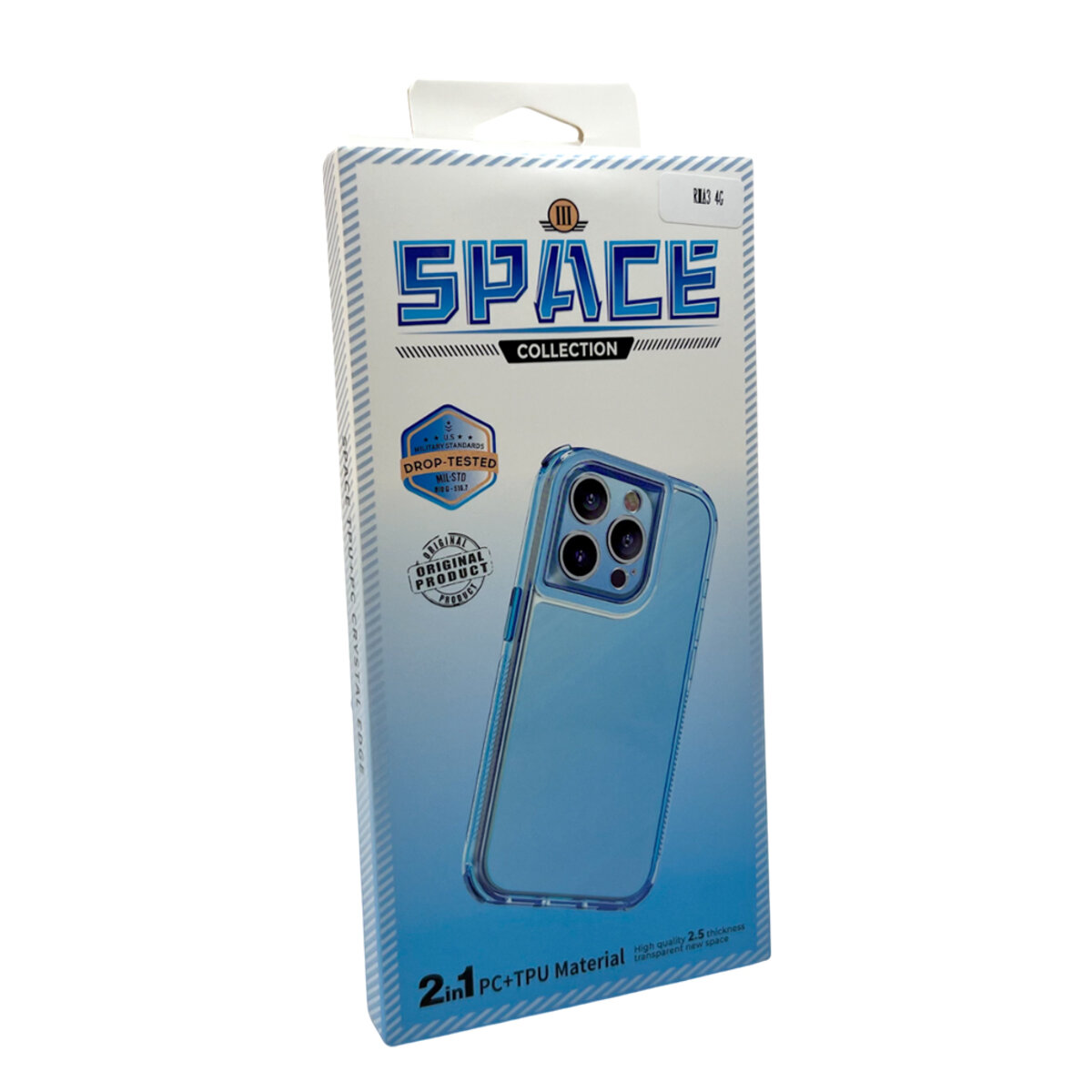 Прозорий чохол Space III Xiaomi Redmi A3 4G | TPU+PC з посиленими бортами (Блакитний) на малюнкі №2