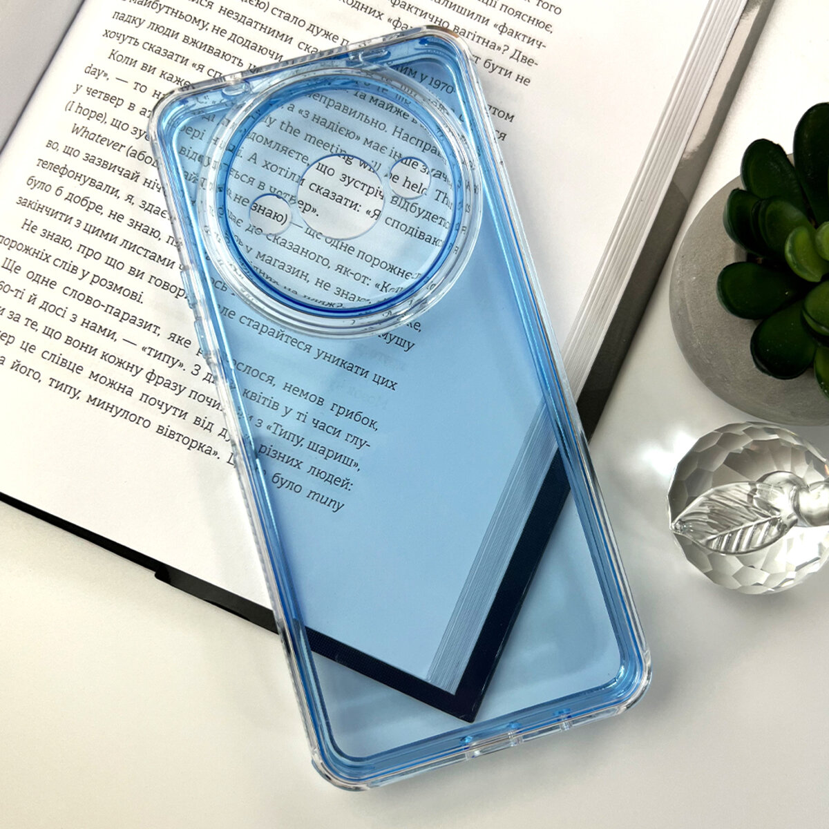 Прозорий чохол Space III Xiaomi Redmi A3 4G | TPU+PC з посиленими бортами (Блакитний) на малюнкі №6