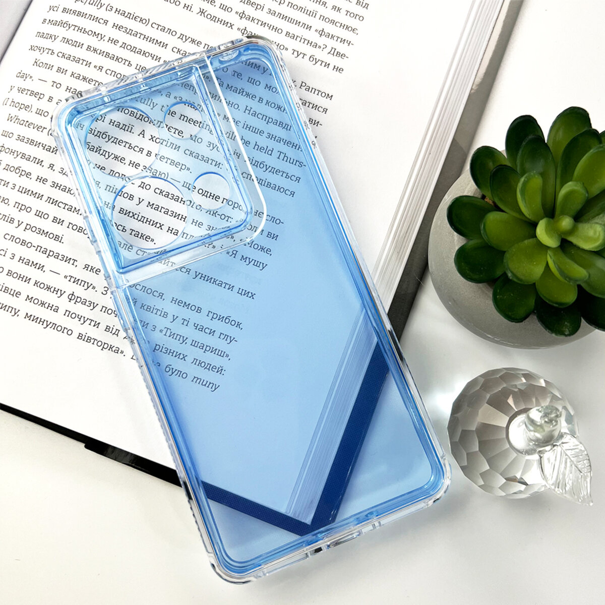 Прозорий чохол Space III Xiaomi Redmi Note 13 Pro 4G|Poco M6 Pro 4G | TPU+PC з посиленими бортами (Блакитний) на малюнкі №6