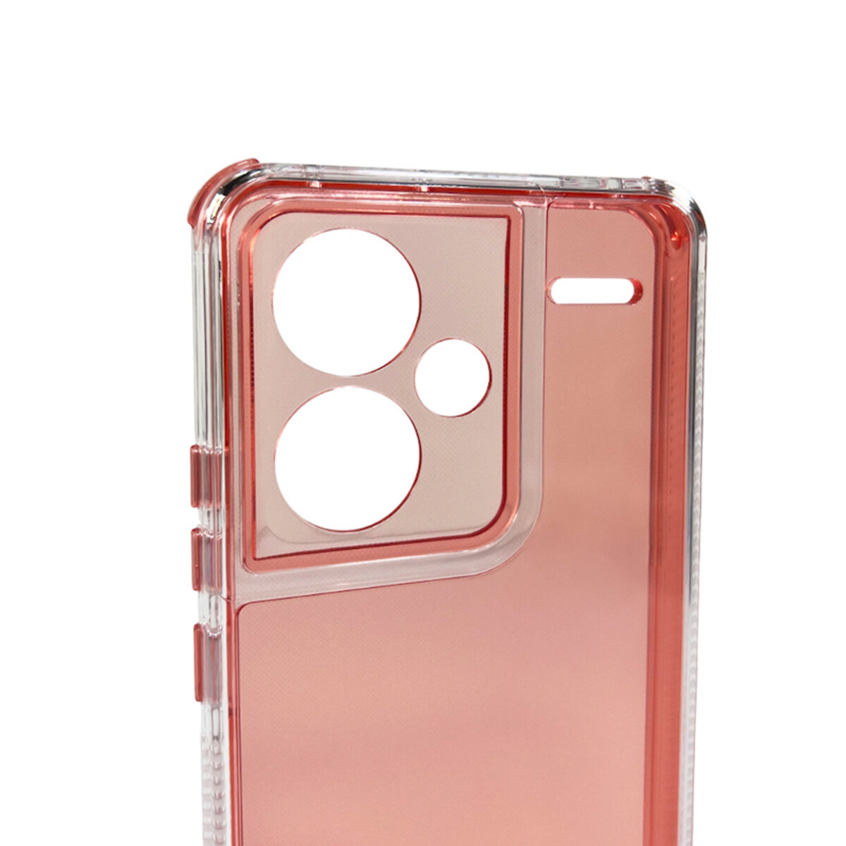 Прозрачный чехол Space III Xiaomi Redmi Note 13 Pro Plus 5G | TPU+PC с усиленными бортами (Красный) на картинке №5