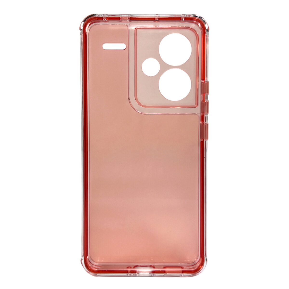 Прозрачный чехол Space III Xiaomi Redmi Note 13 Pro Plus 5G | TPU+PC с усиленными бортами (Красный) на картинке №3