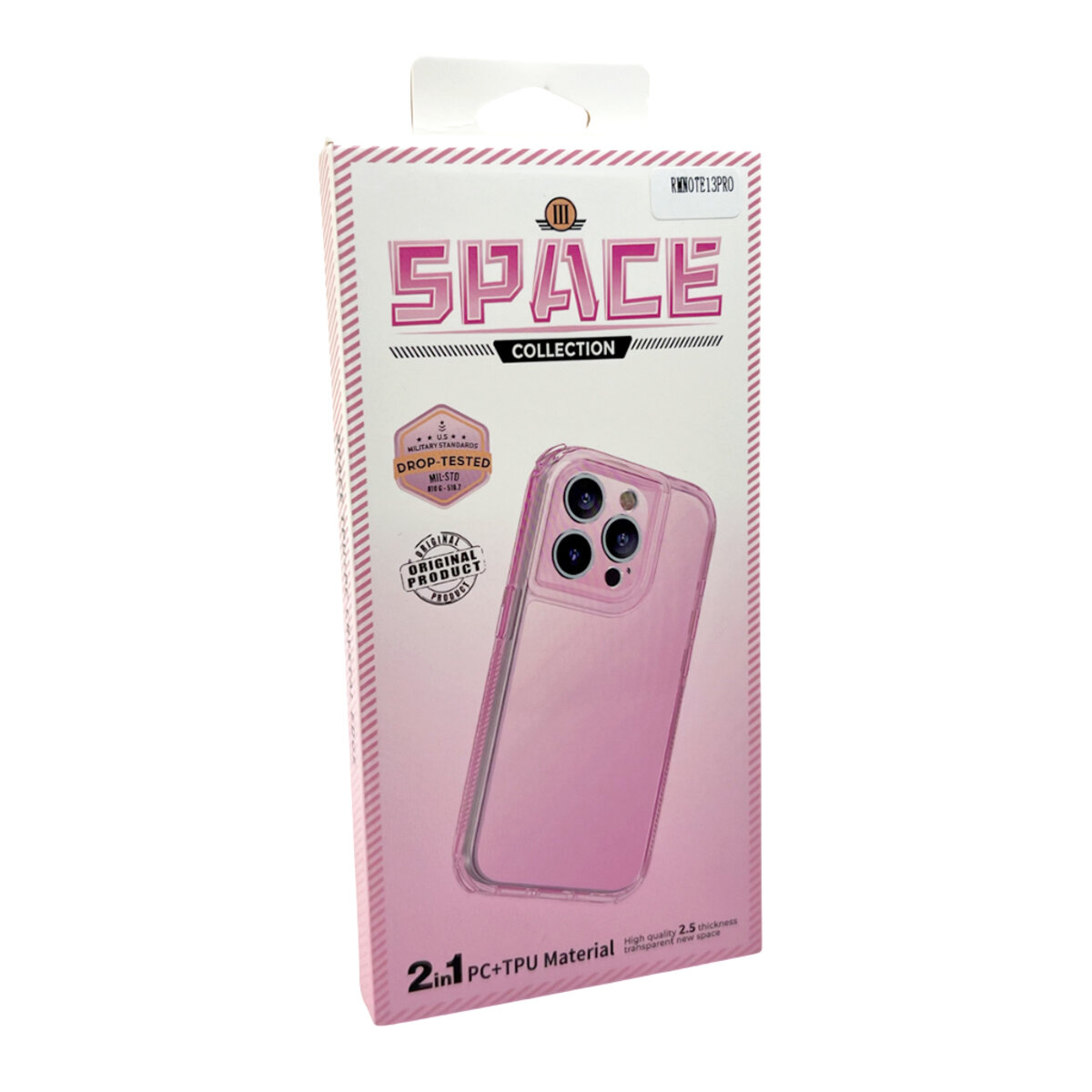 Прозорий чохол Space III Xiaomi Redmi Note 13 Pro 4G|Poco M6 Pro 4G | TPU+PC з посиленими бортами (Рожевий) на малюнкі №2