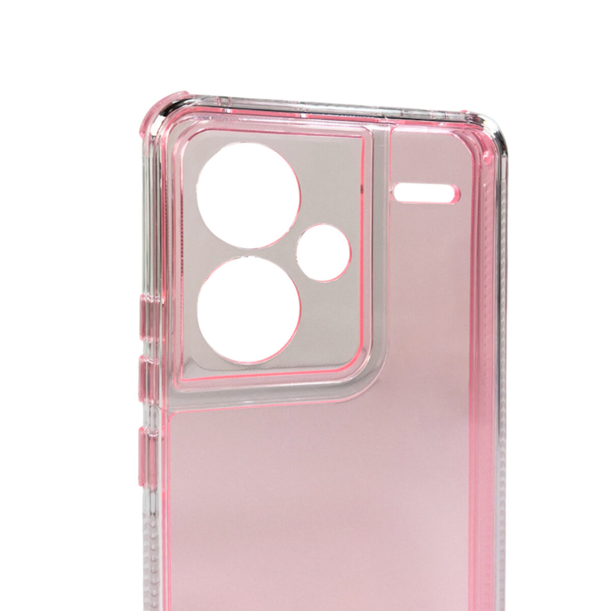 Прозрачный чехол Space III Xiaomi Redmi Note 13 Pro Plus 5G | TPU+PC с усиленными бортами (Розовый) на картинке №5
